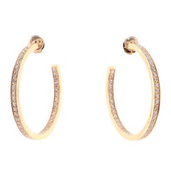 Cartier Inside Out Hoop Earrings 18K Rose Gold and Diamonds