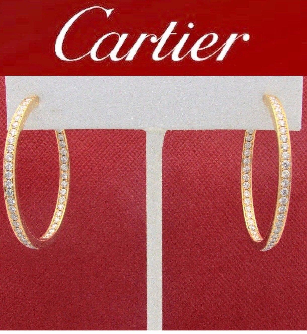 cartier diamond hoop earrings