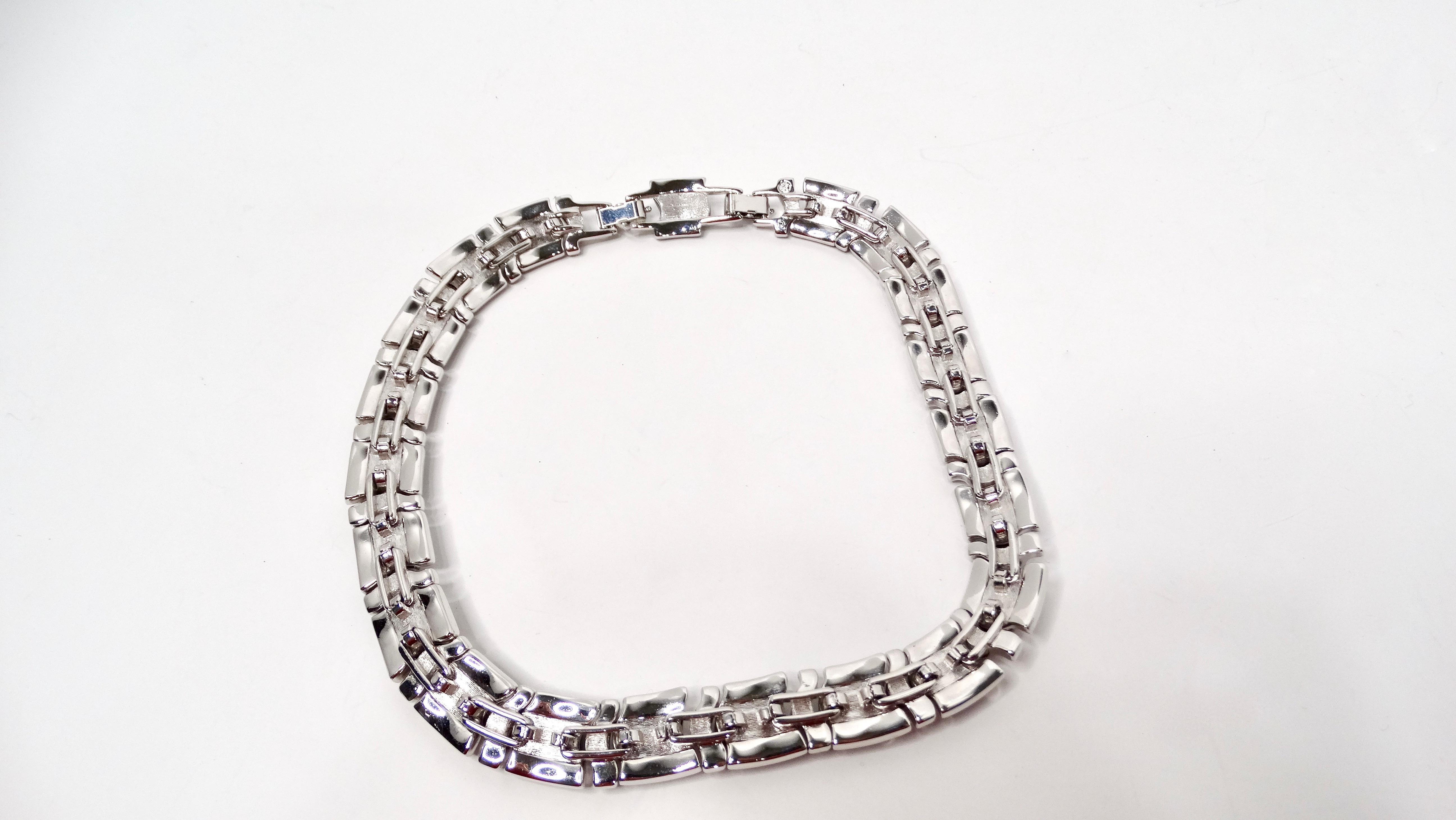 Donna Collana A Link con strass placcati in argento di ispirazione Cartier in vendita