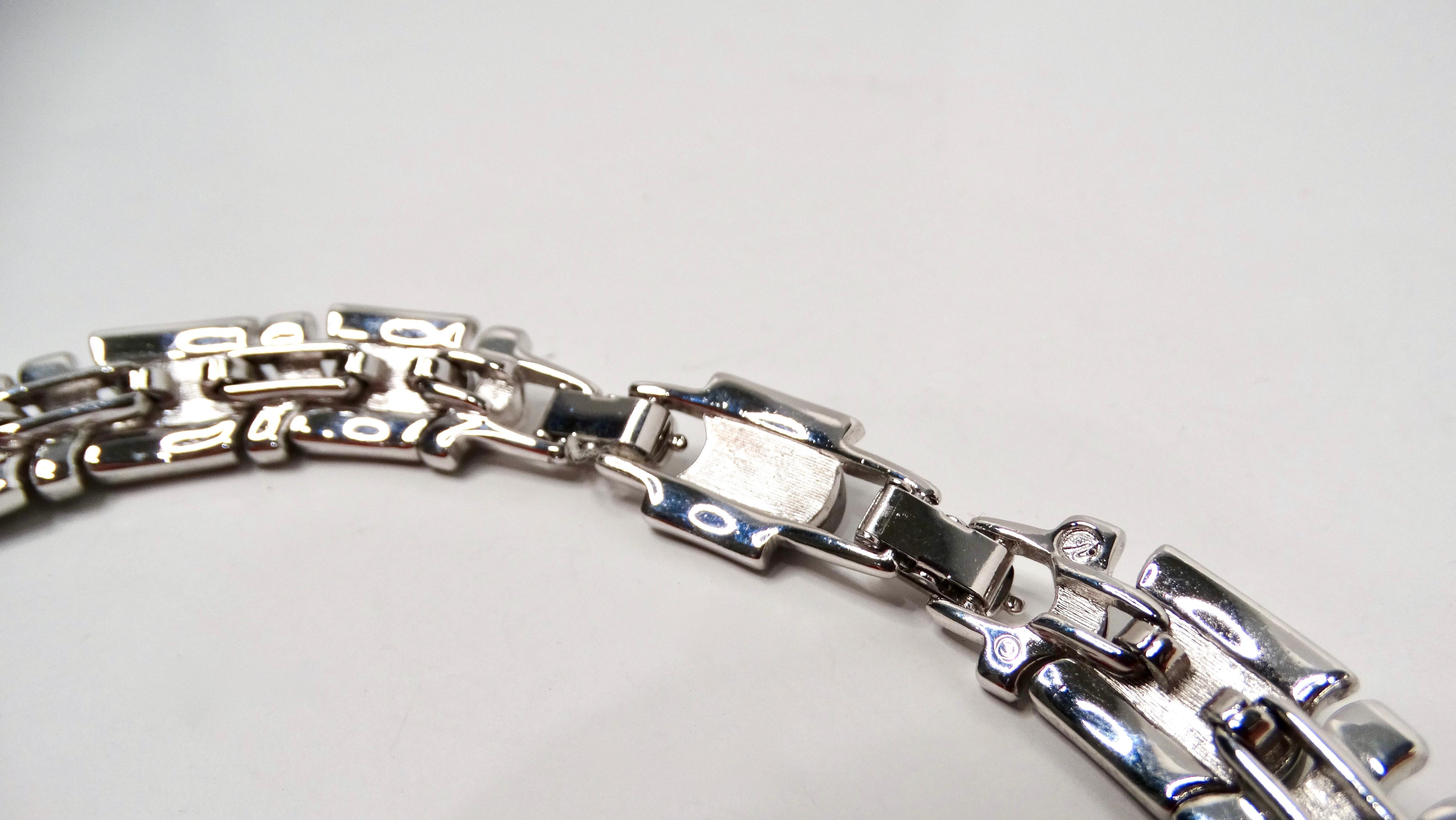 Collana A Link con strass placcati in argento di ispirazione Cartier in vendita 1