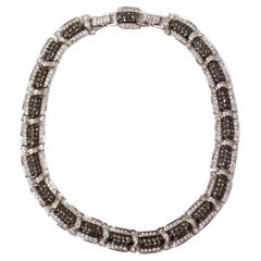 Cartier Inspired Silver Plated Rhinestone Link Necklace