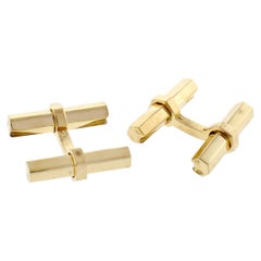 Cartier Interchangeable Hex Bar Gold Cufflinks