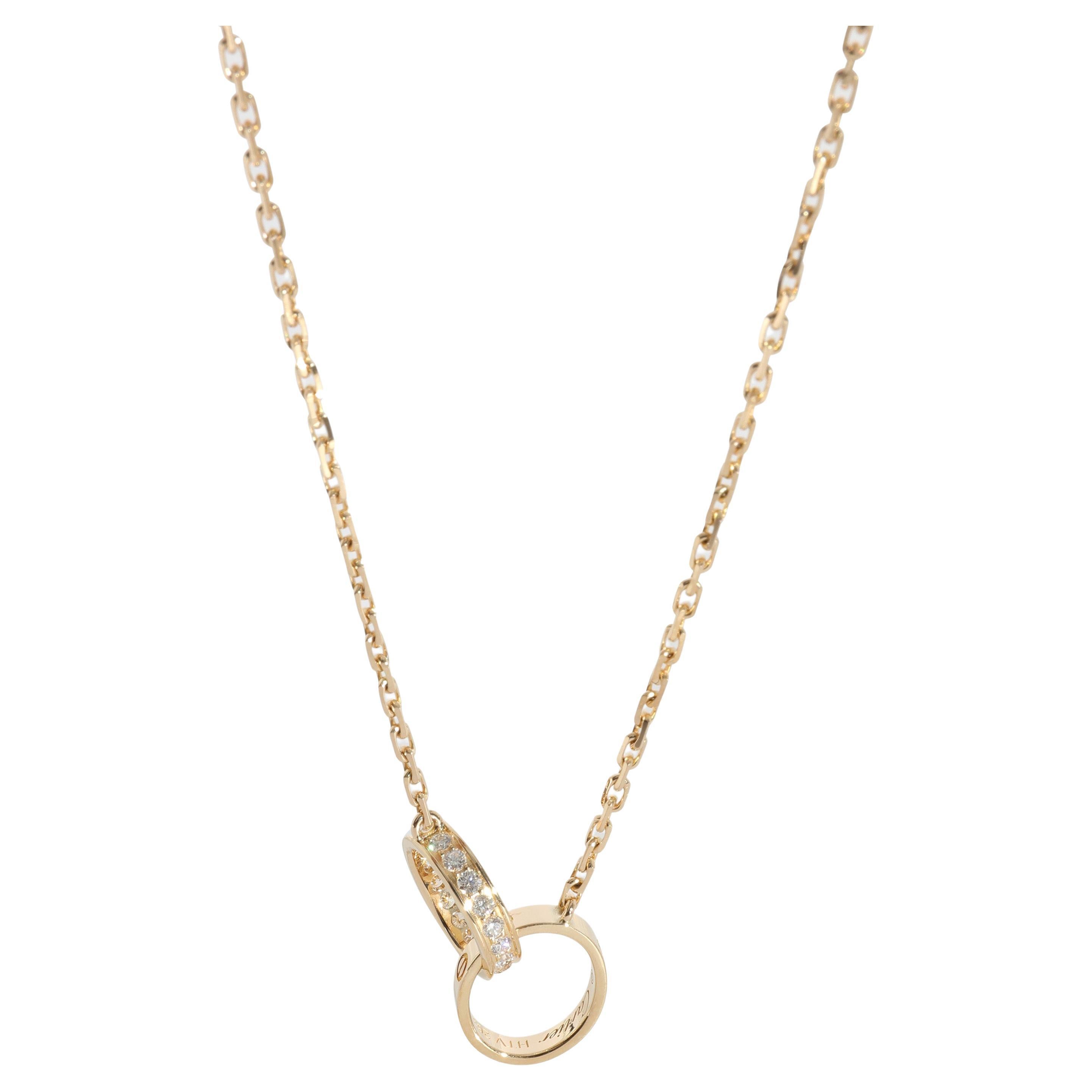 Cartier Interlocking Circle Love Necklace with Diamonds 0.22ctw