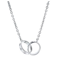 Cartier Interlocking Love Necklace in 18k White Gold