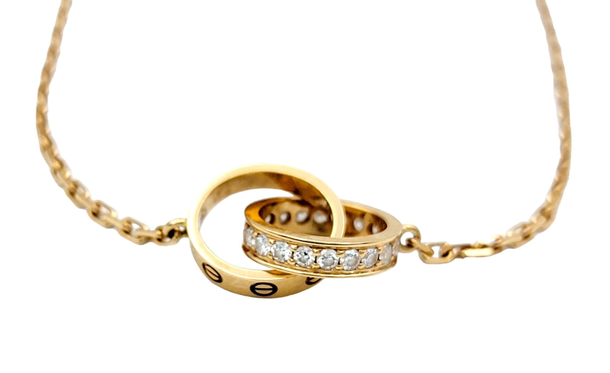 Cartier, collier d'amour entrecroisé en or rose 18 carats et diamants Bon état - En vente à Scottsdale, AZ