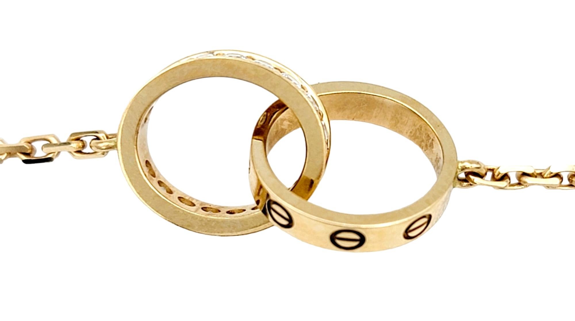 Cartier, collier d'amour entrecroisé en or rose 18 carats et diamants Pour femmes en vente
