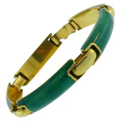 Cartier Italy 18 Karat Gold and Guilloche Enamel Bracelet circa 1968 Vintage