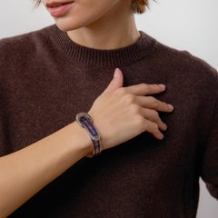 Cartier Italy by Antonio Fallaci sterling silver enamel buckle bracelet