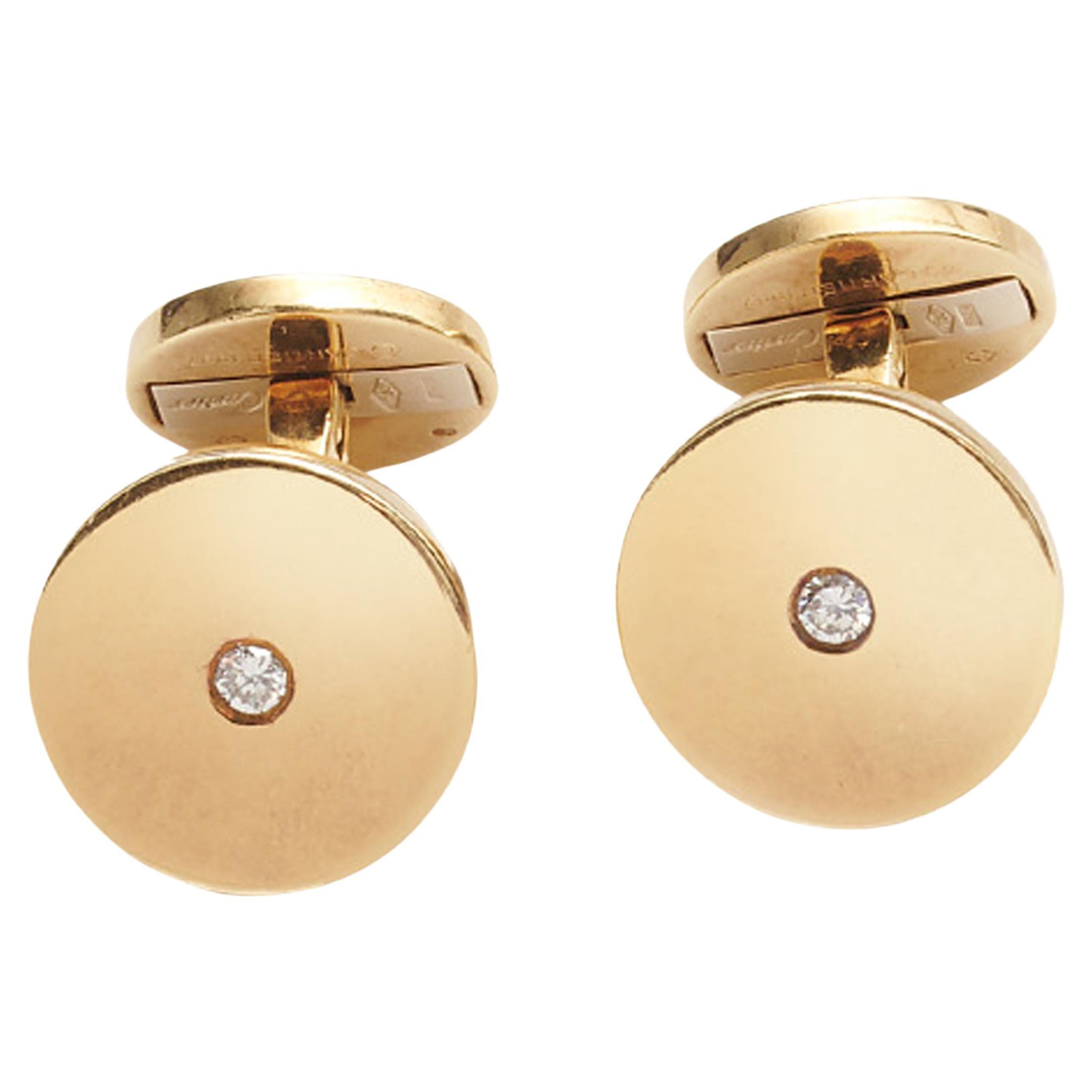 Gemelos de oro y diamantes Cartier Italia, 1997