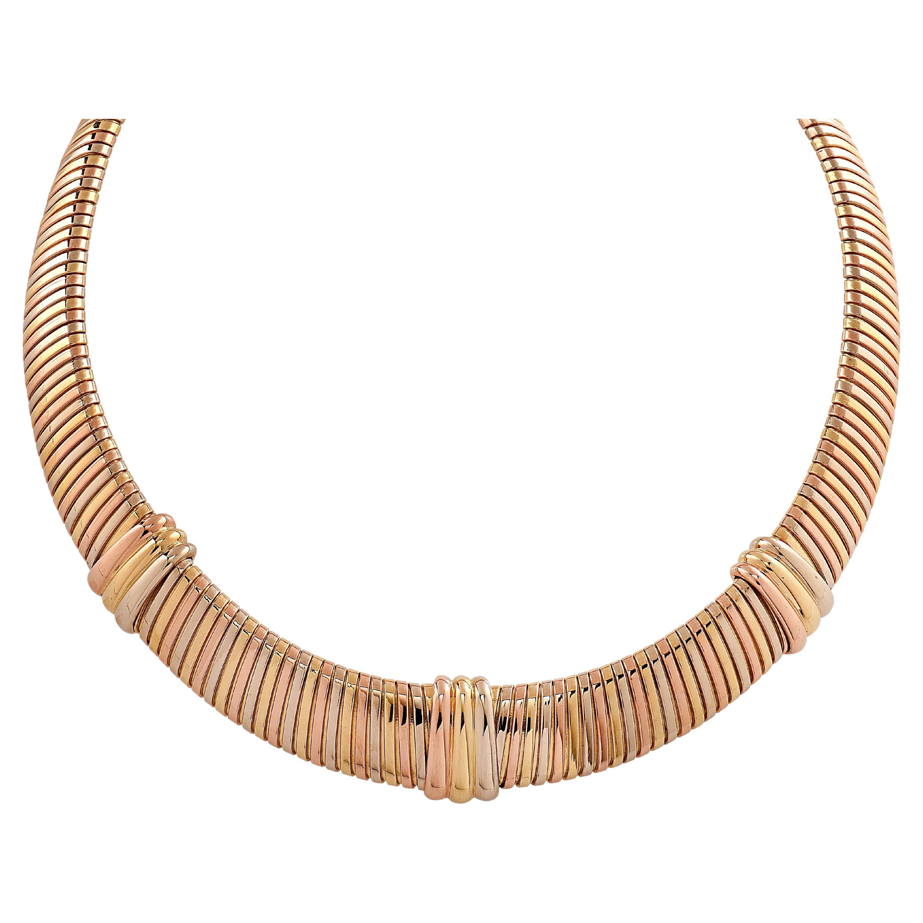 Cartier Italia Collana Tubogas con collare tricolore