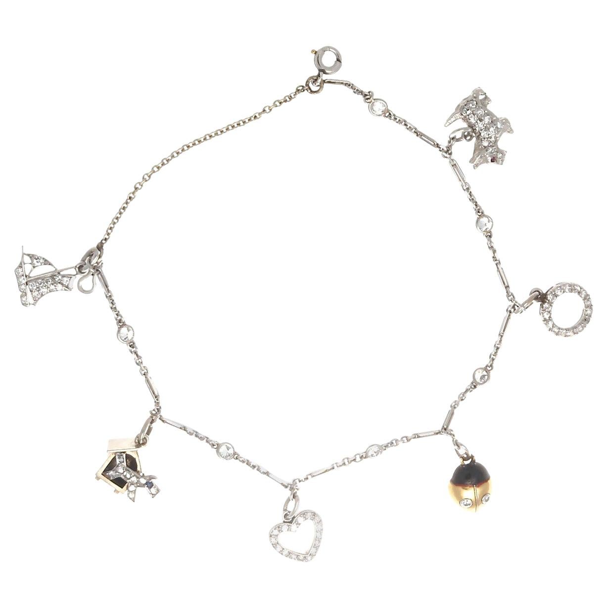 Gold Charm Bracelet at 1stDibs