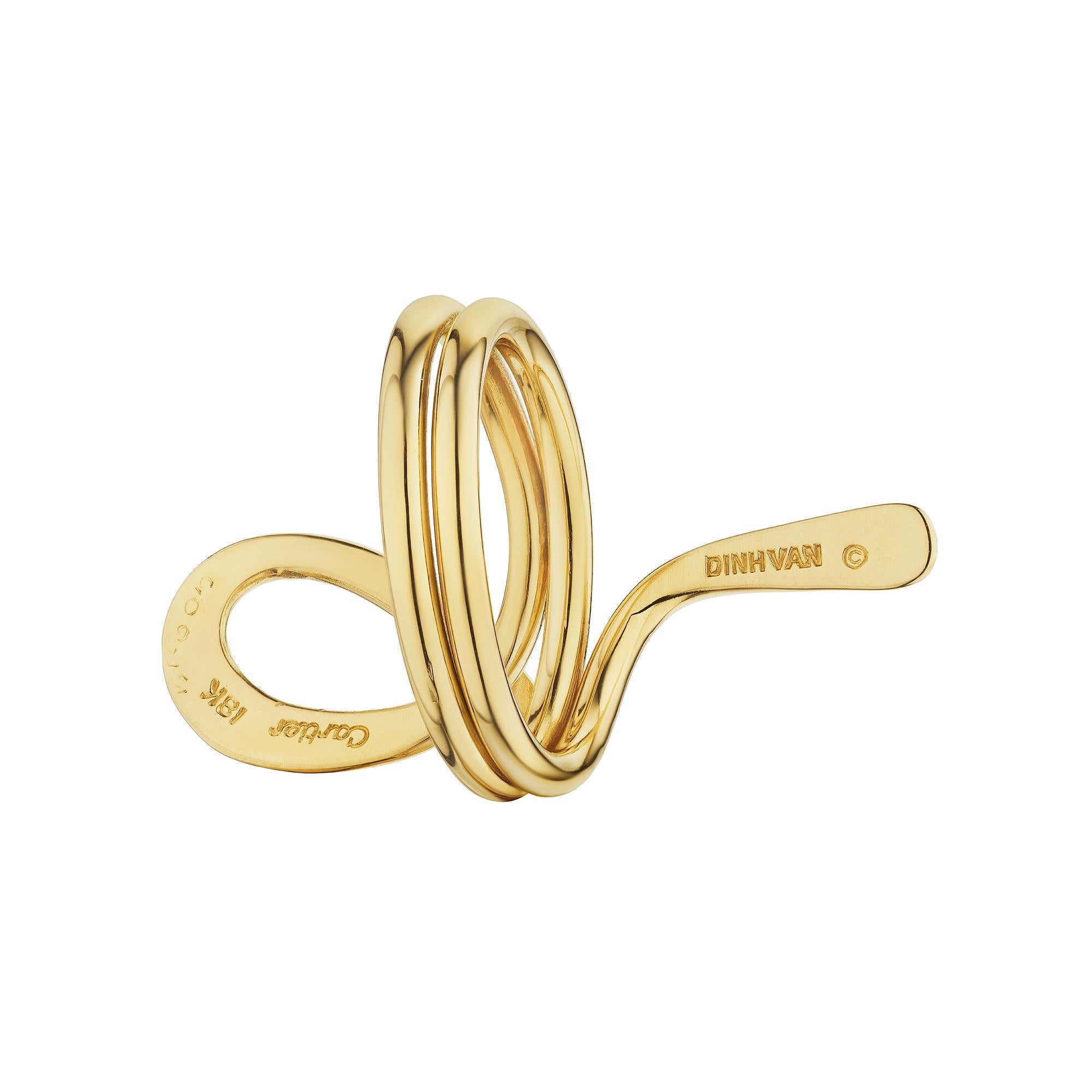 Modernist Cartier Jean Dinh Van Ankh Gold Vintage Ring 