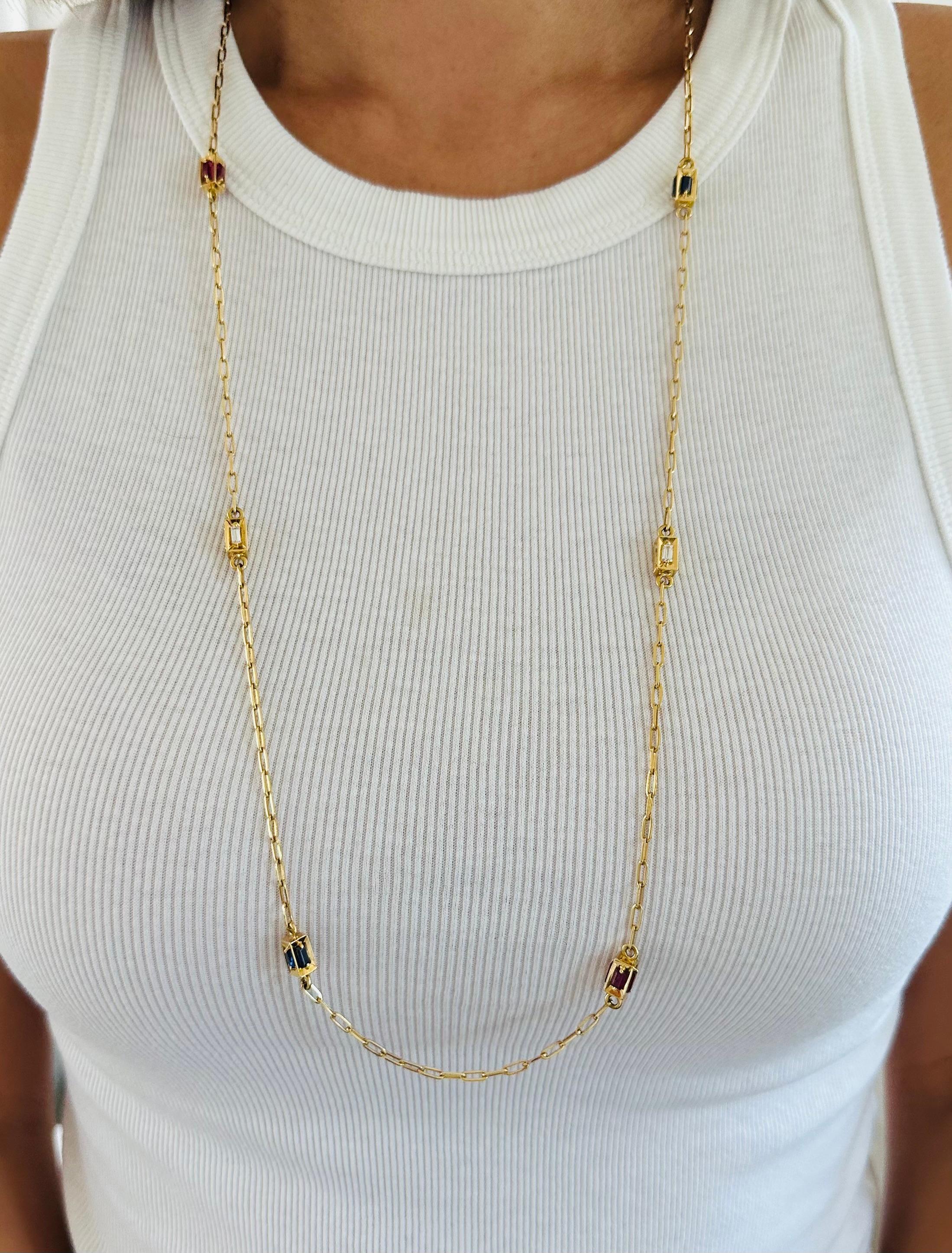 Cartier Jean Dinh Van Multi Stone Diamond Necklace 18K Yellow Gold 4