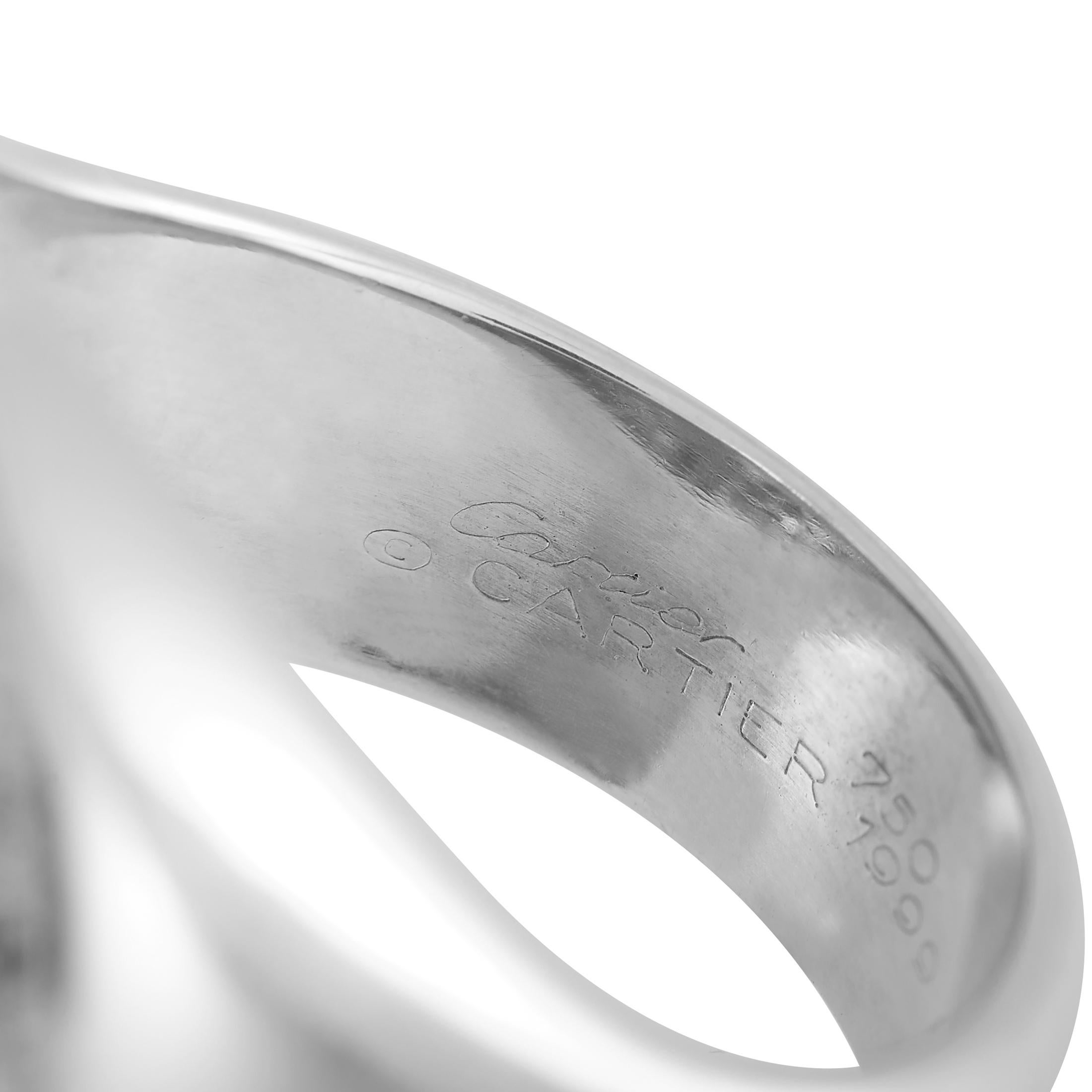 Round Cut Cartier Jeton Sauvage 18K White Gold 1.50 ct Black and White Diamond Ring