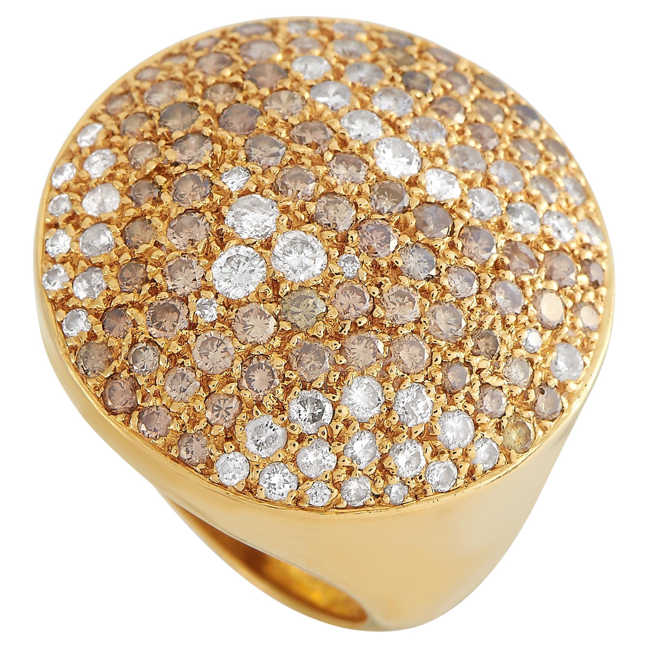 Cartier Jeton Sauvage 18K White Gold 1.50 ct Brown and White Diamond Ring