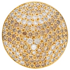 Cartier Jeton Sauvage White and Cognac Diamond Cocktail Ring in 18 Karat Gold