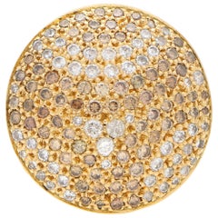 Cartier Jeton Sauvage White and Cognac Diamond Cocktail Ring in 18 Karat Gold