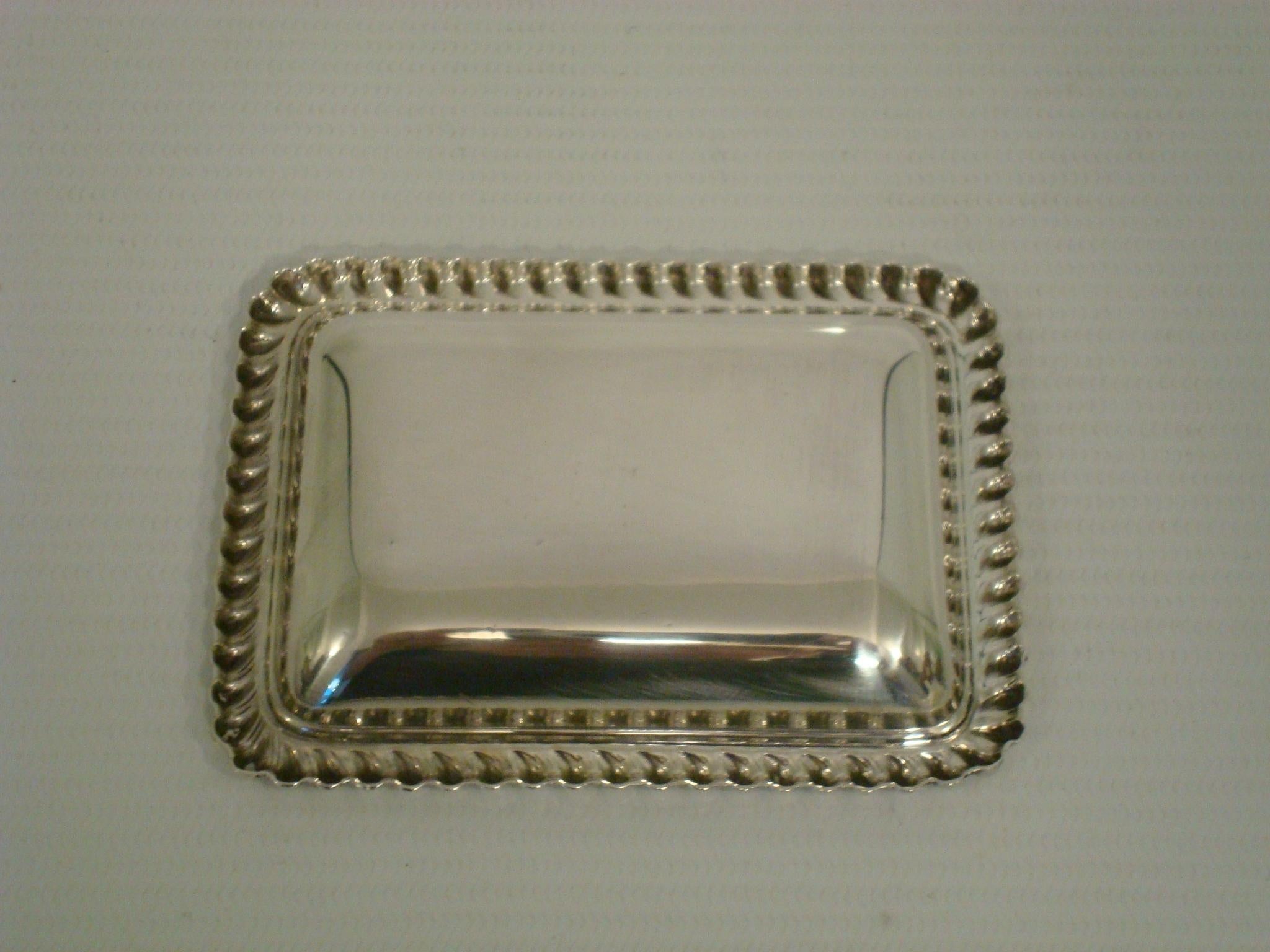 Sterling Silver Cartier Jewelry Dish or a Personal Cards / Keys / Trinket Tray / Coins Plate For Sale