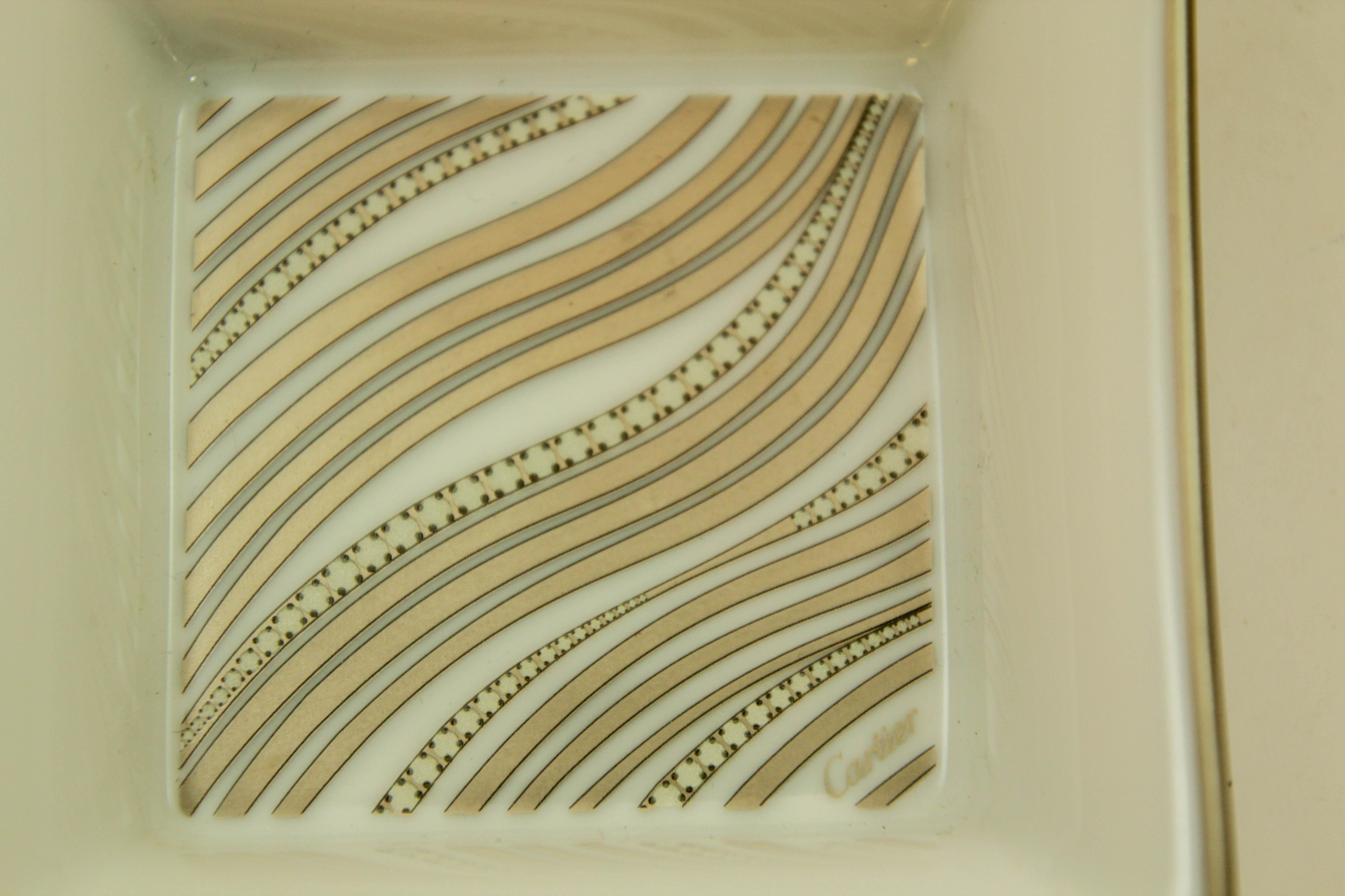 Cartier Jewelry Dish Trinket Trays Set of 3 French Luxury Porcelain in Box 10