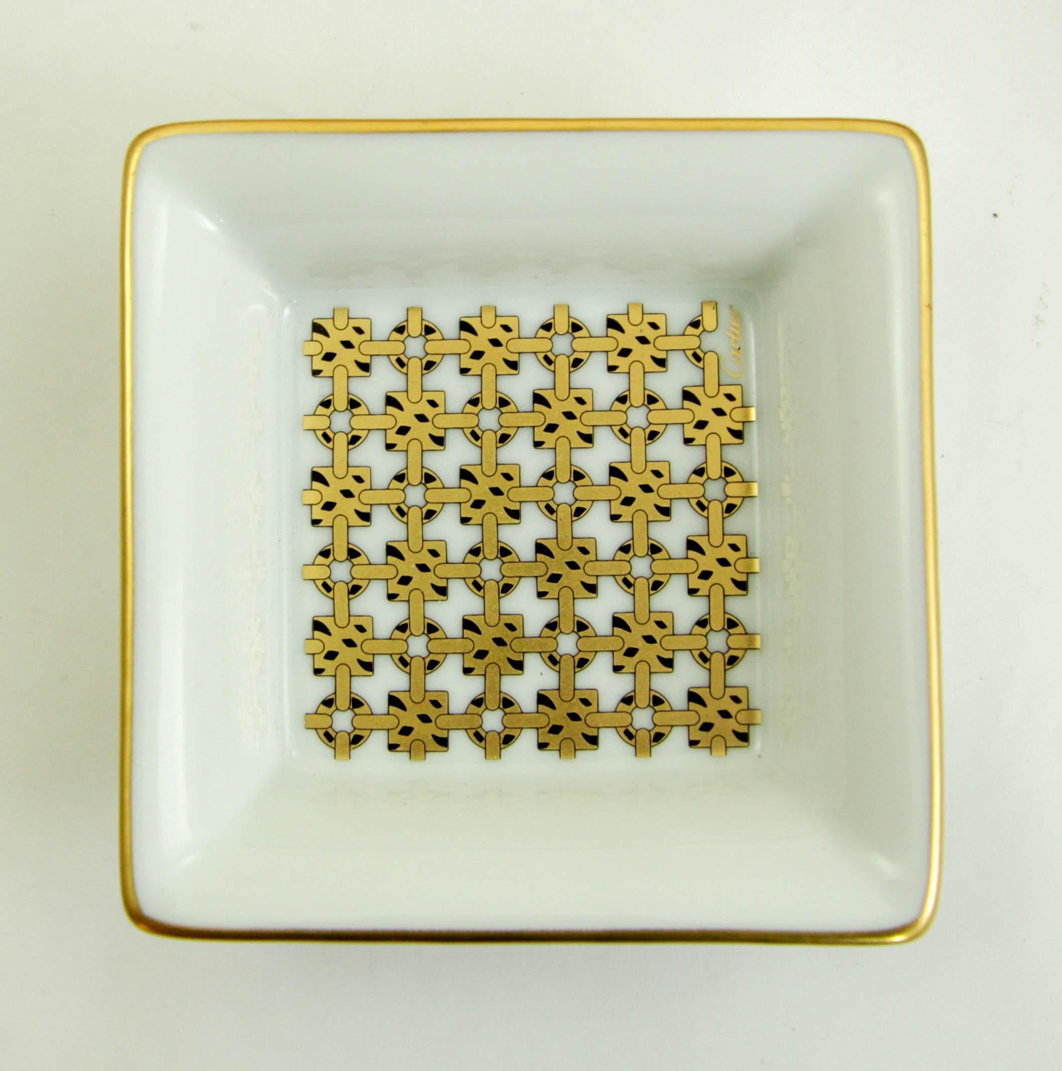 Red Cartier Jewelry Dish Trinket Trays Set of 3 French Luxury Porcelain in Box