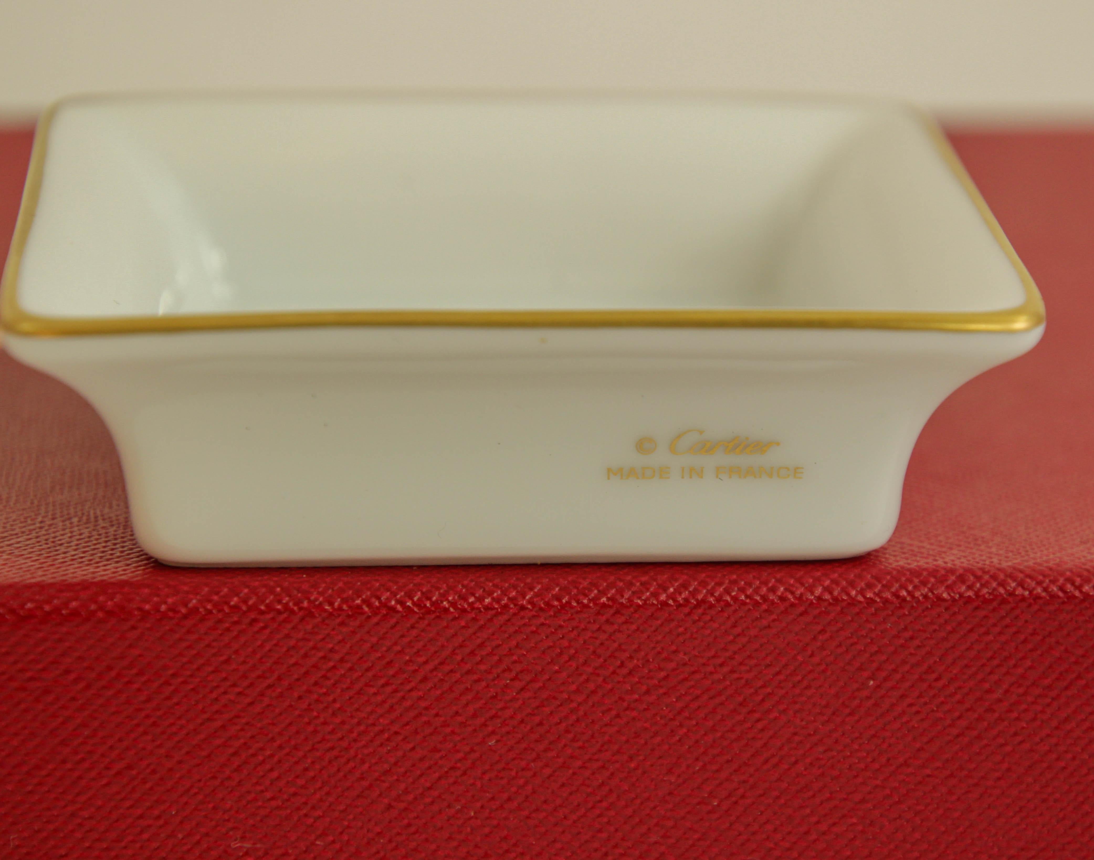 Cartier Jewelry Dish Trinket Trays Set of 3 French Luxury Porcelain in Box 1