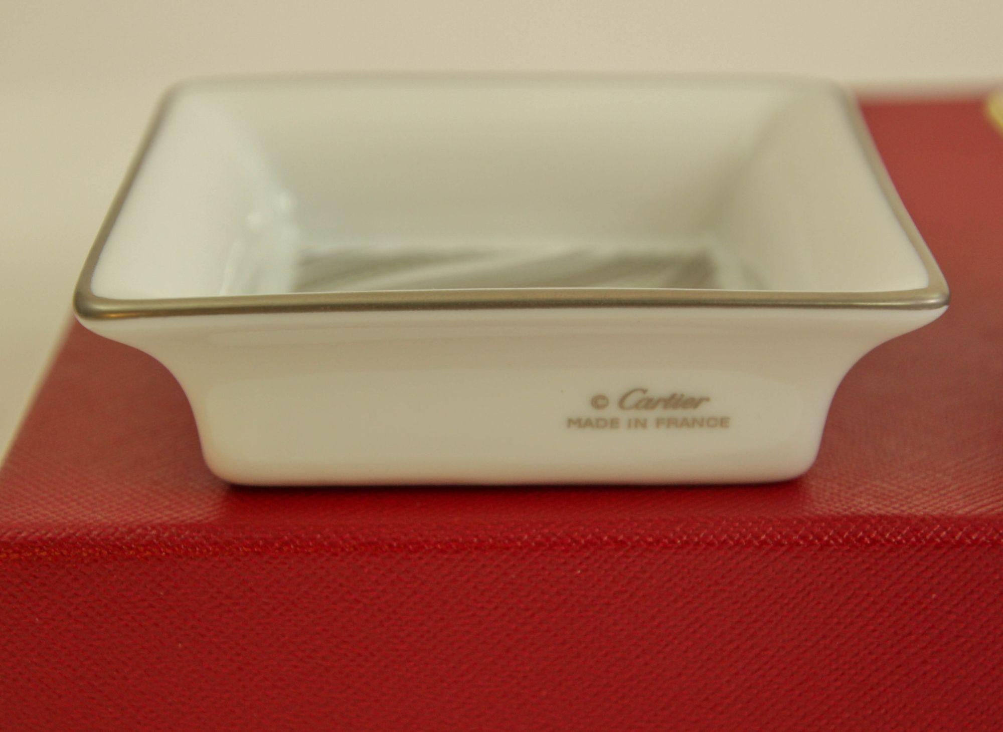 Cartier Jewelry Dish Trinket Trays Set of 3 French Luxury Porcelain in Box 1