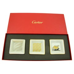 Cartier Jewelry Dish Trinket Trays Set of 3 French Luxury Porcelain in Box