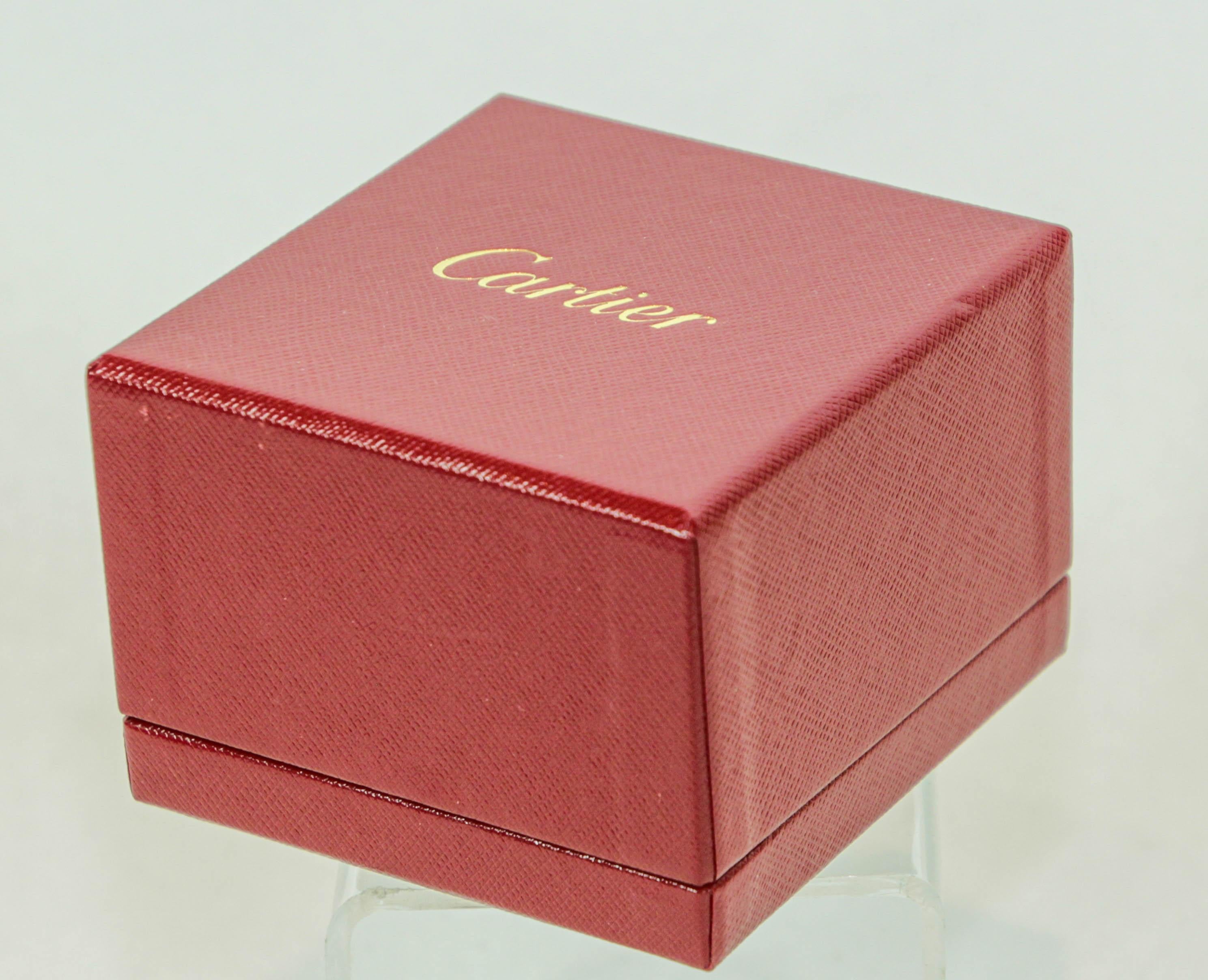 Cartier Jewelry Ring Box in Red Leather Gilt Embossed In Good Condition For Sale In North Hollywood, CA