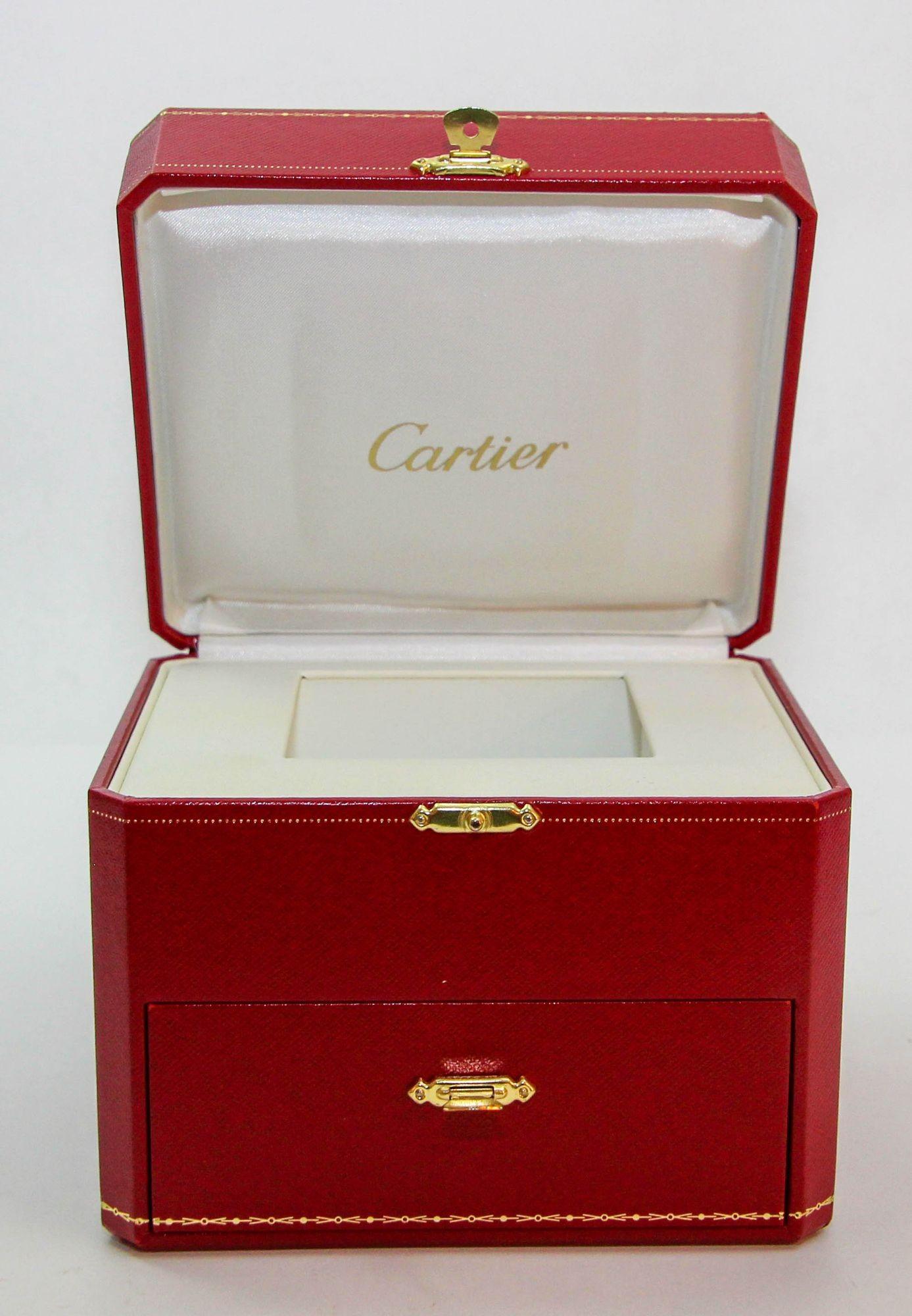 Cartier Jewelry Storage travel box in Red Leather Gilt Embossed 5