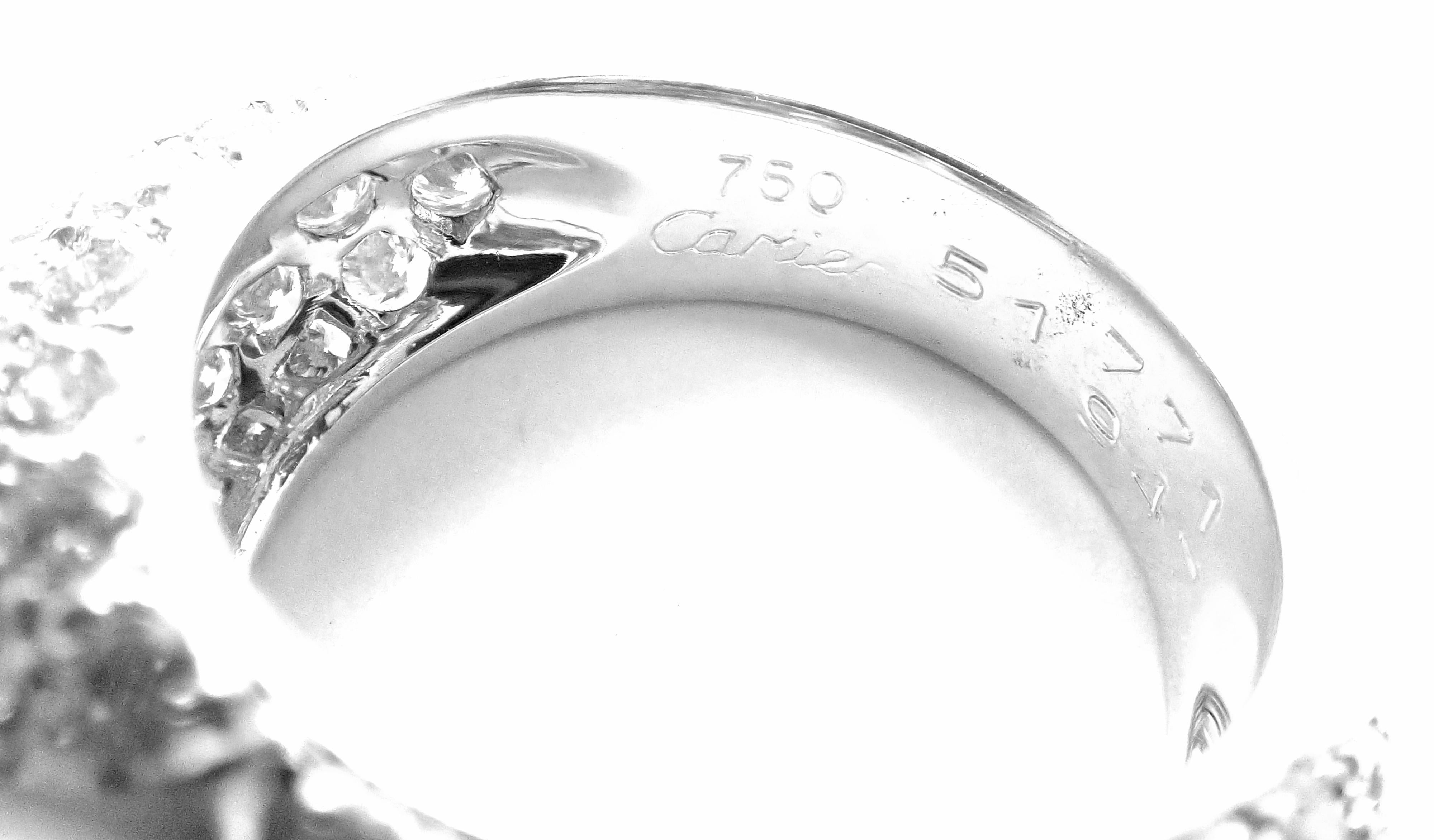 Brilliant Cut Cartier Juliette Cultured Pearl Diamond White Gold Ring For Sale