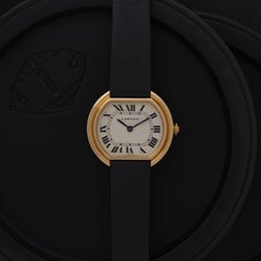 Vintage Cartier Jumbo Ellipse Model No 78091 18 Karat Yellow Gold Watch