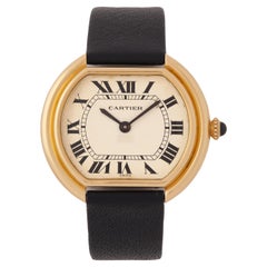 Vintage Cartier Jumbo Ellipse Model No 78091 18 Karat Yellow Gold Watch