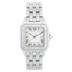 Retro Cartier Jumbo Panther Stainless Steel Men's Quartz Watch with Date