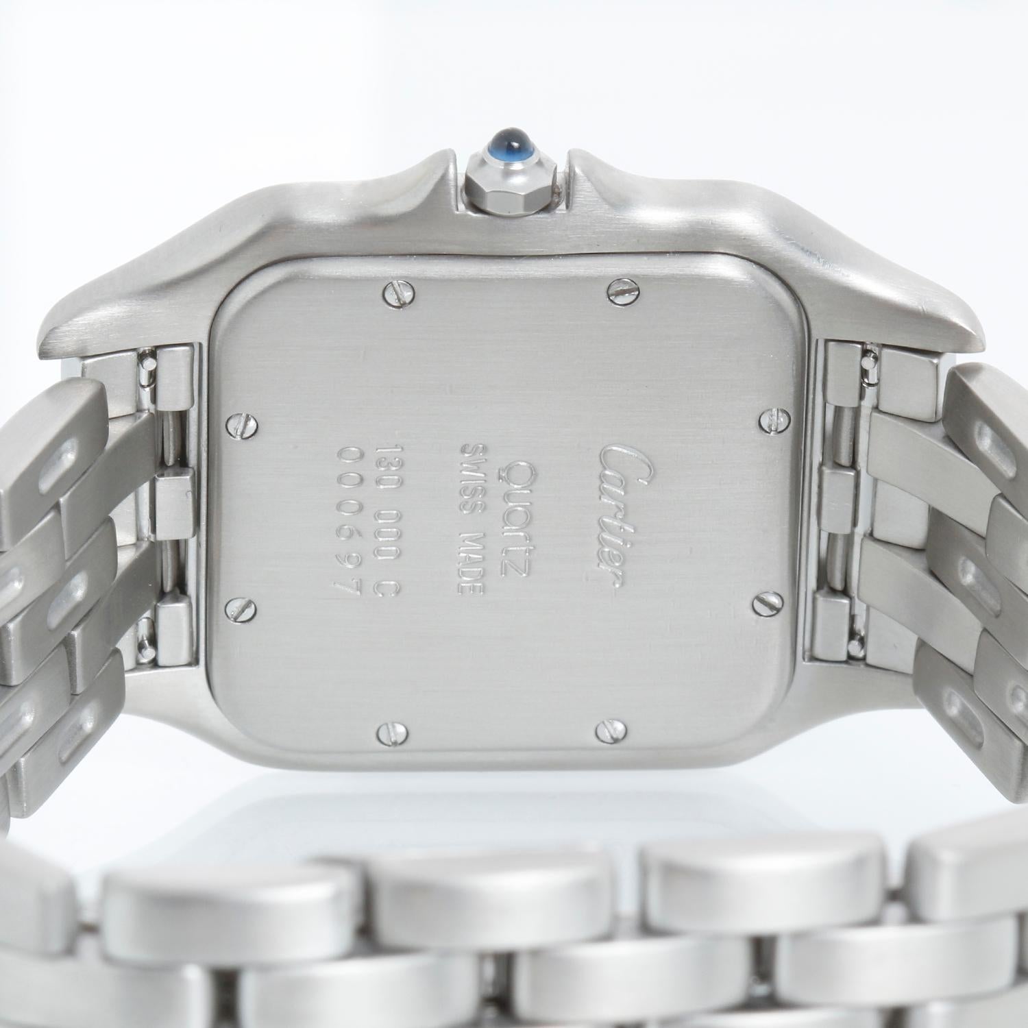 Cartier Jumbo Panther Stainless Steel Men's Quartz Watch with Date W25032P5 For Sale 2