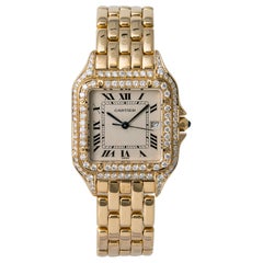 Vintage Cartier Jumbo Panthere de Cartier 10600M Unisex Quartz Watch Diamond Bezel