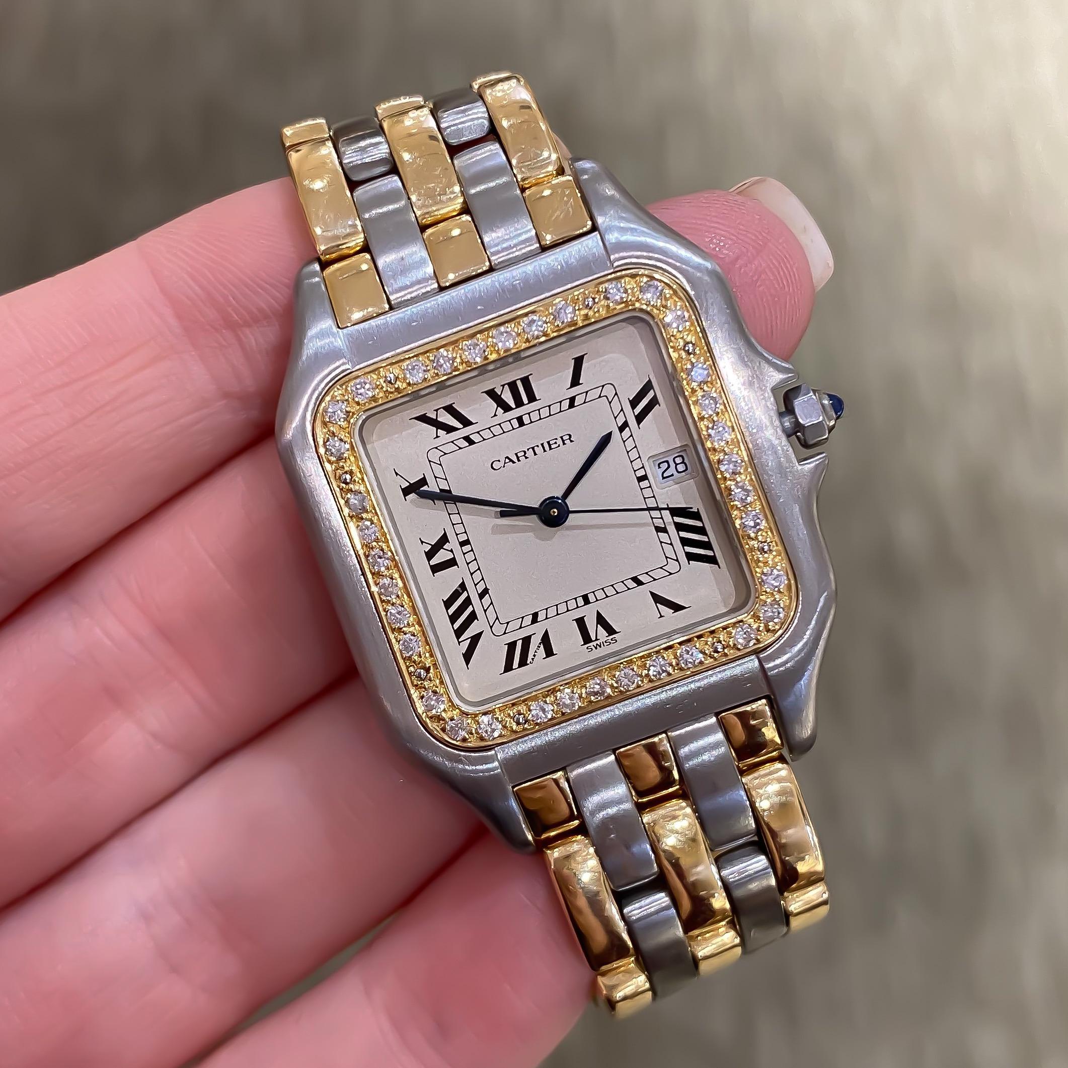 cartier panthere three row gold