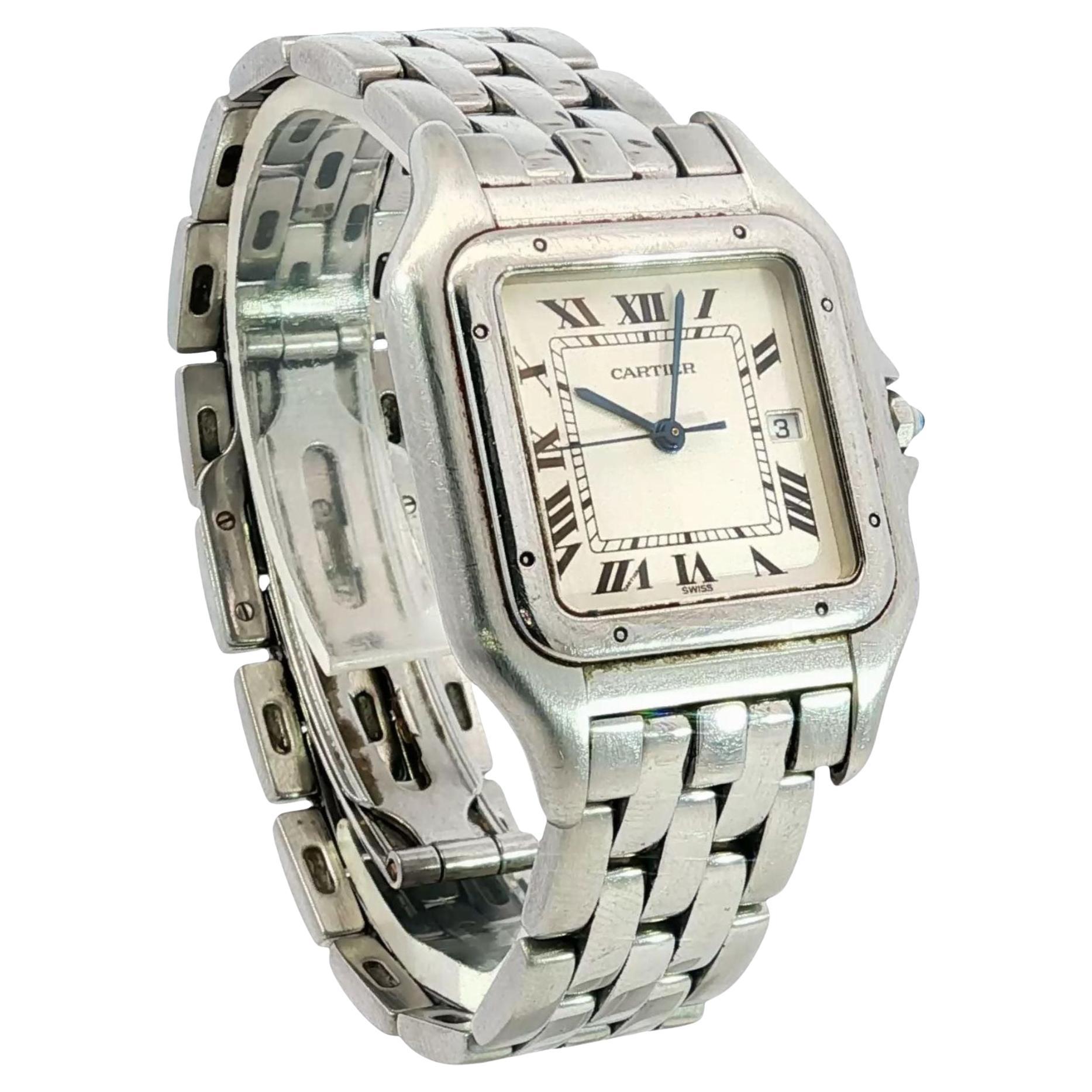 Cartier Jumbo Panthere Vintage Ref 1300 Stainless Steel Quartz