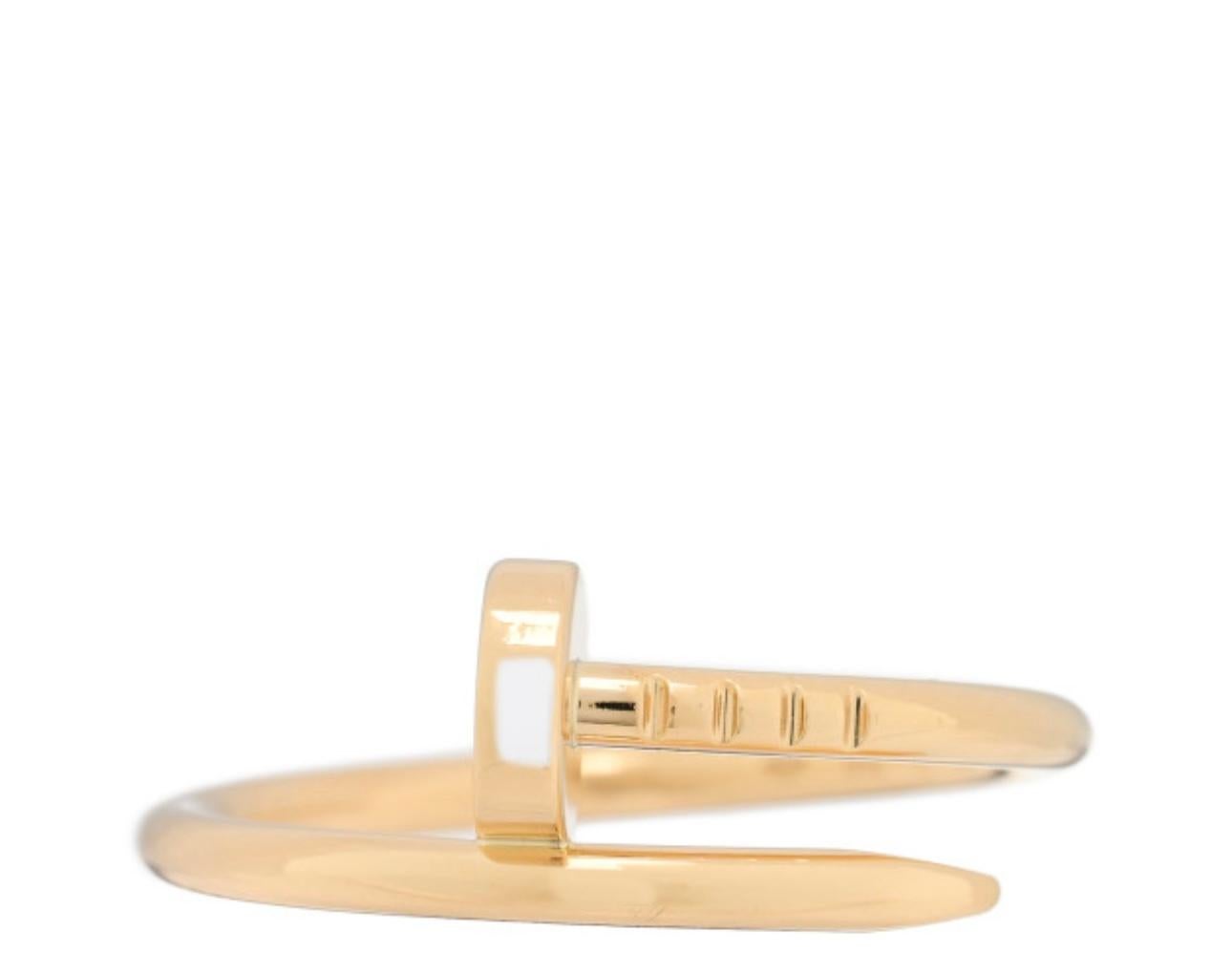 Cartier Just Ankle Nail Ring SYZ313 18k Yellow Gold AU750 AUTHENTIC  Cert For Sale 1