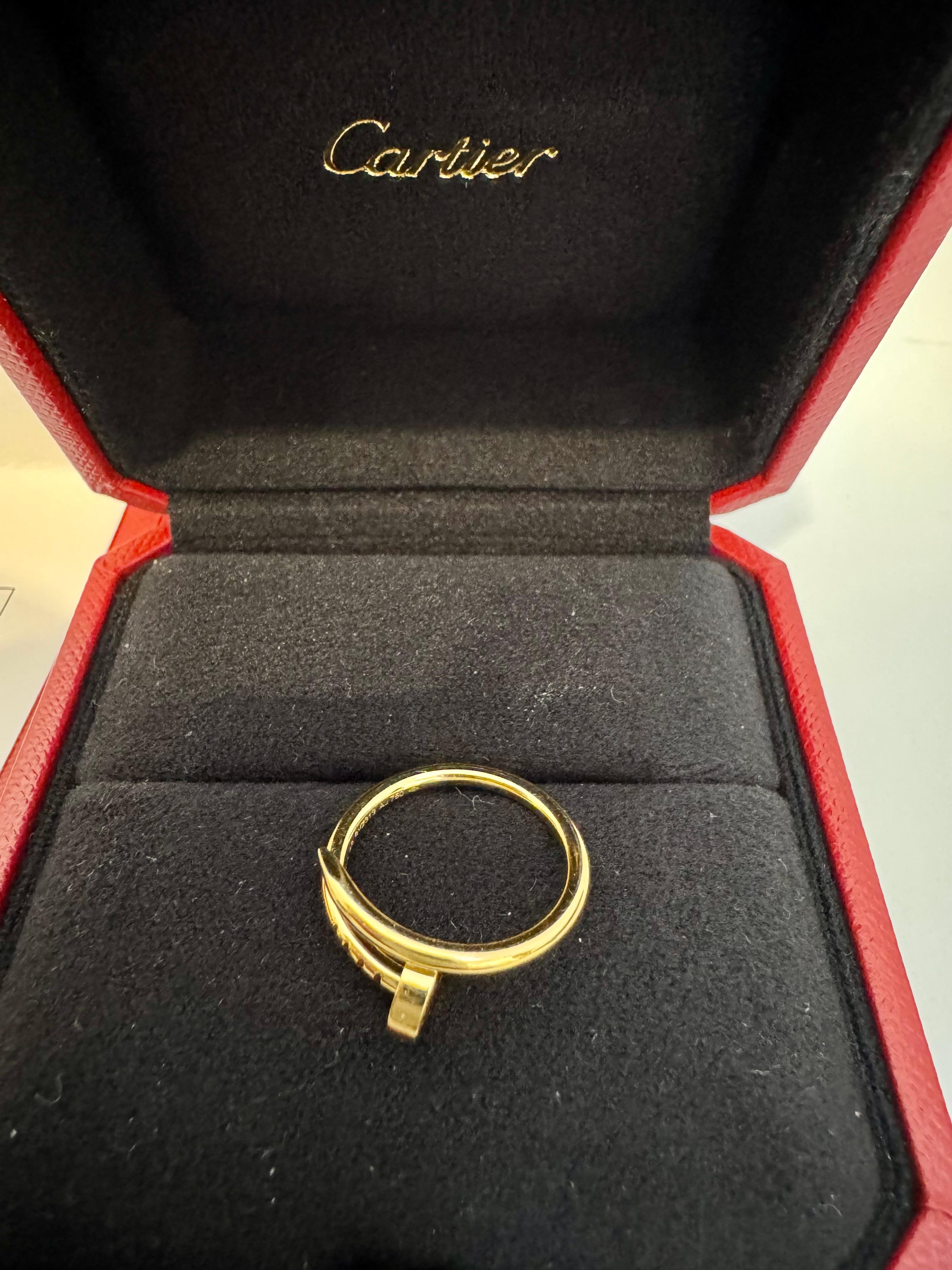 Cartier Just Ankle Nail Ring SYZ313 18k Yellow Gold AU750 AUTHENTIC  Cert For Sale 2