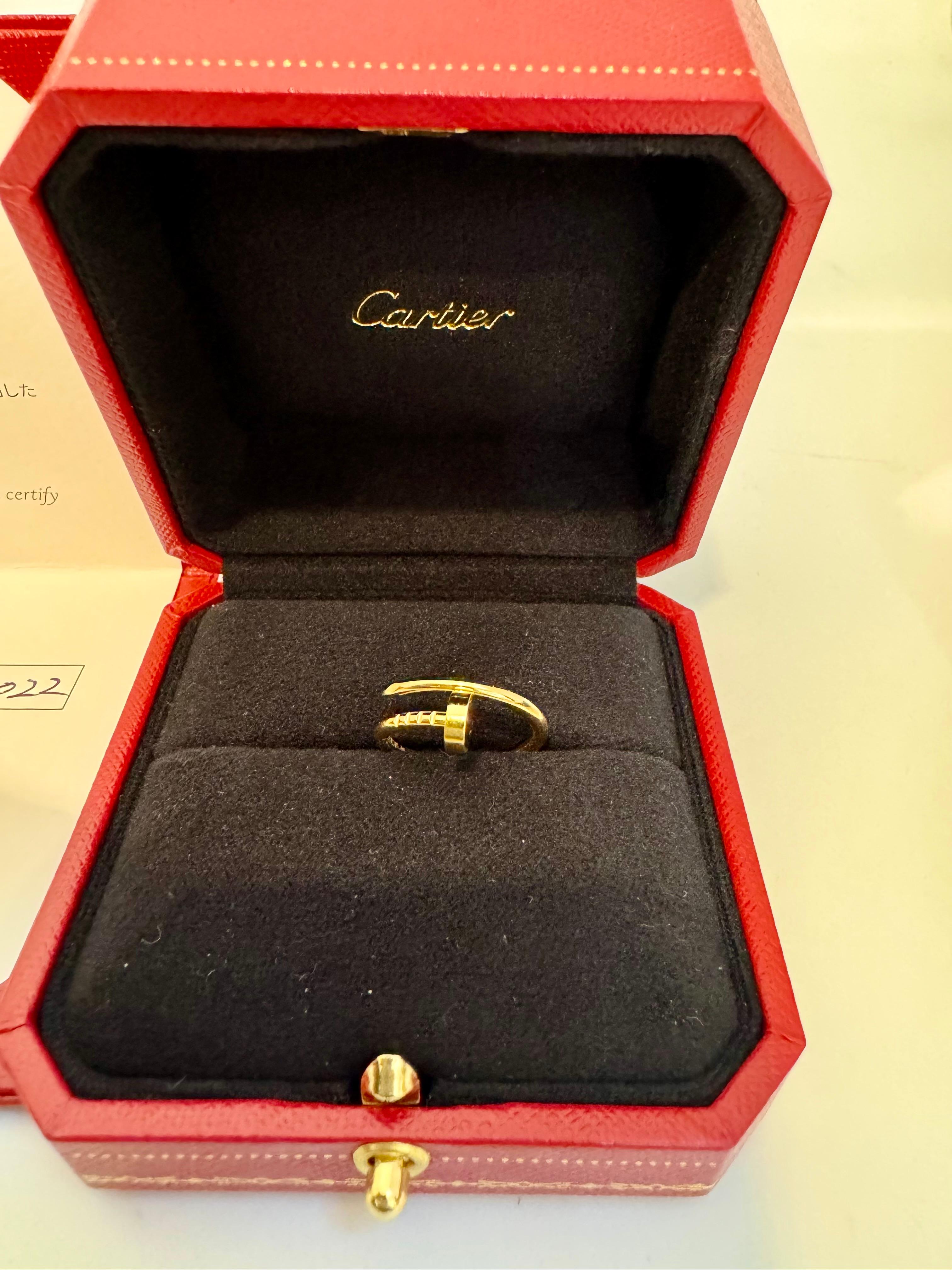 Cartier Just Ankle Nail Ring SYZ313 18k Yellow Gold AU750 AUTHENTIC  Cert For Sale 5