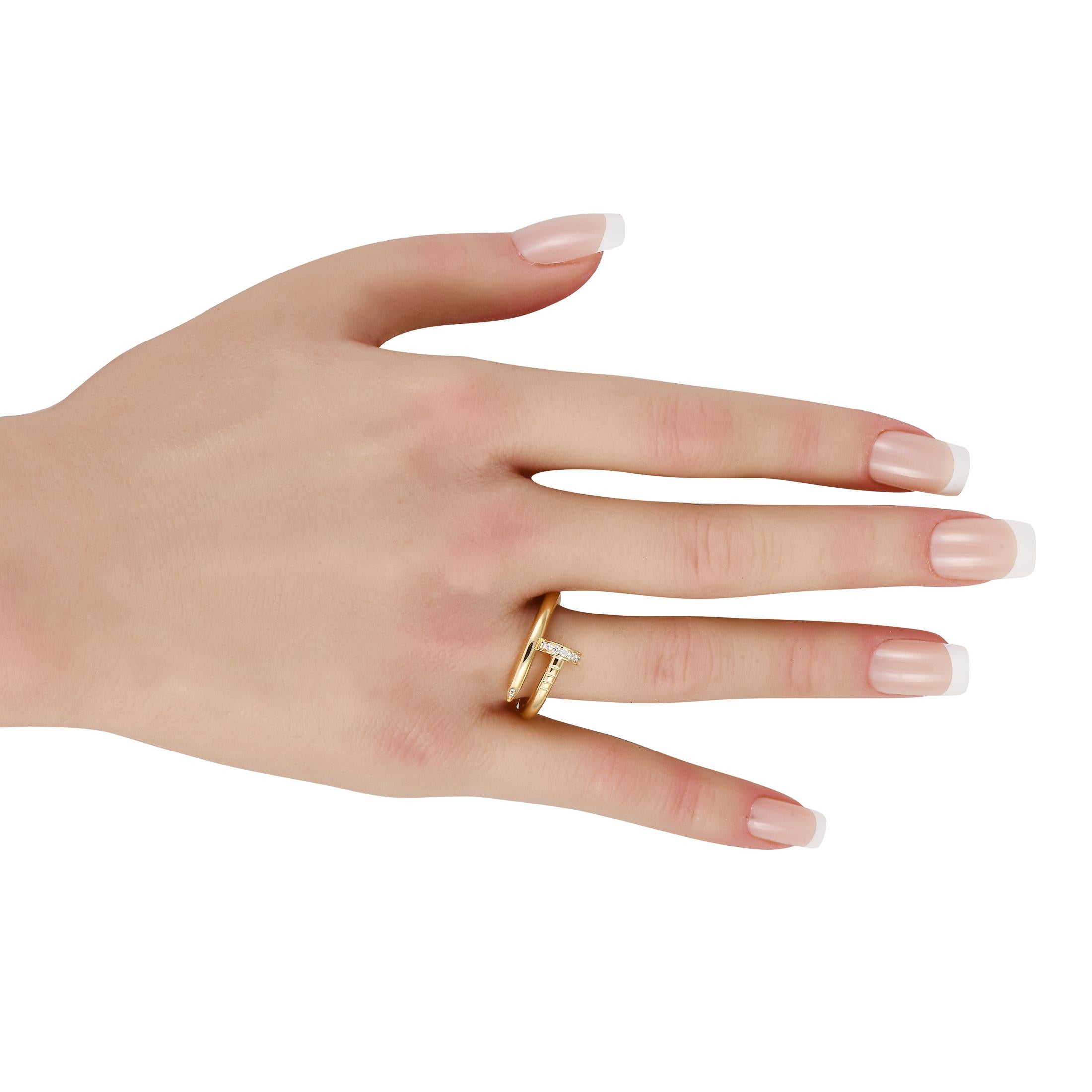 Cartier Just un Clou 18K Gelbgold 0,13 Karat Diamantring CA02-101124 (Rundschliff)