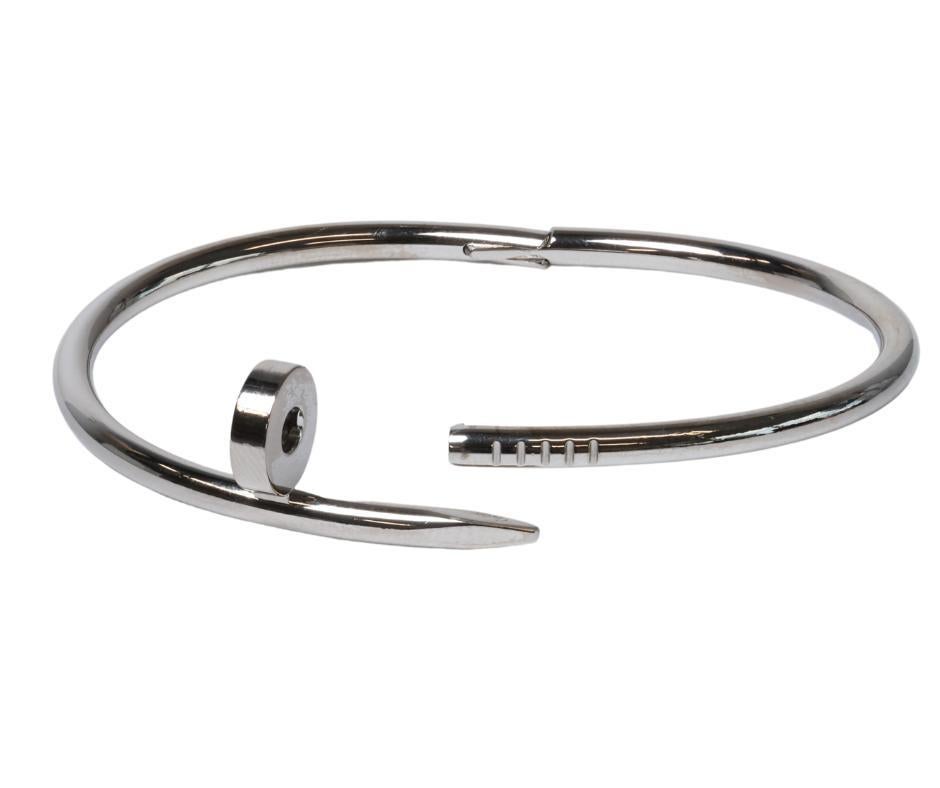  Bracelet Cartier Just Un Clou en or blanc 18 carats, taille 17 Unisexe 
