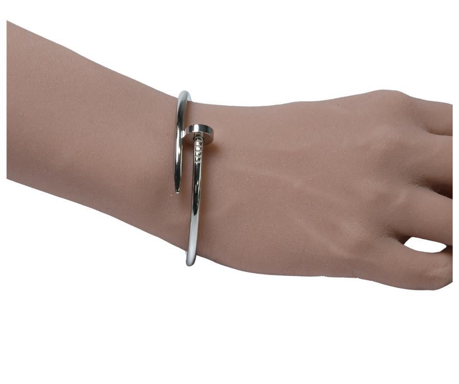 Bracelet Cartier Just Un Clou en or blanc 18 carats, taille 17 1