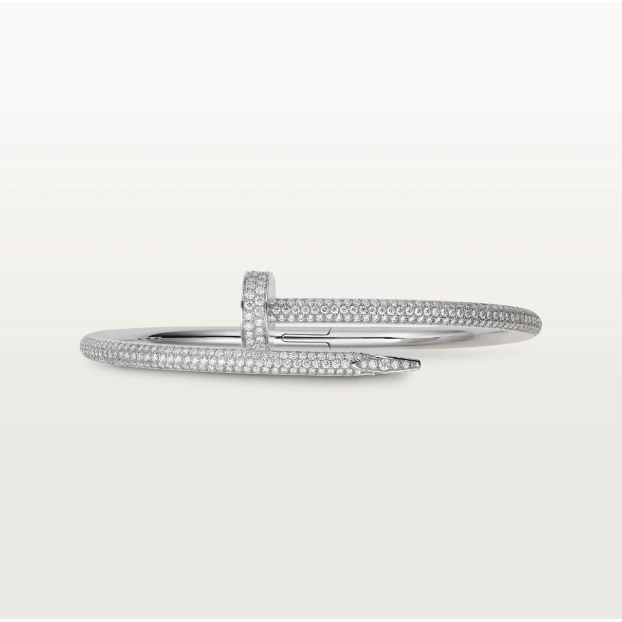 Juste un Clou bracelet, classic, white gold 750/1000, set with 374 brilliant-cut diamonds totalling 2.26 carats. Width: 3.5 mm (for size 17).

At PRADERA we know that purchasing a pre-owned luxury jewel online can be daunting. We aim to make your