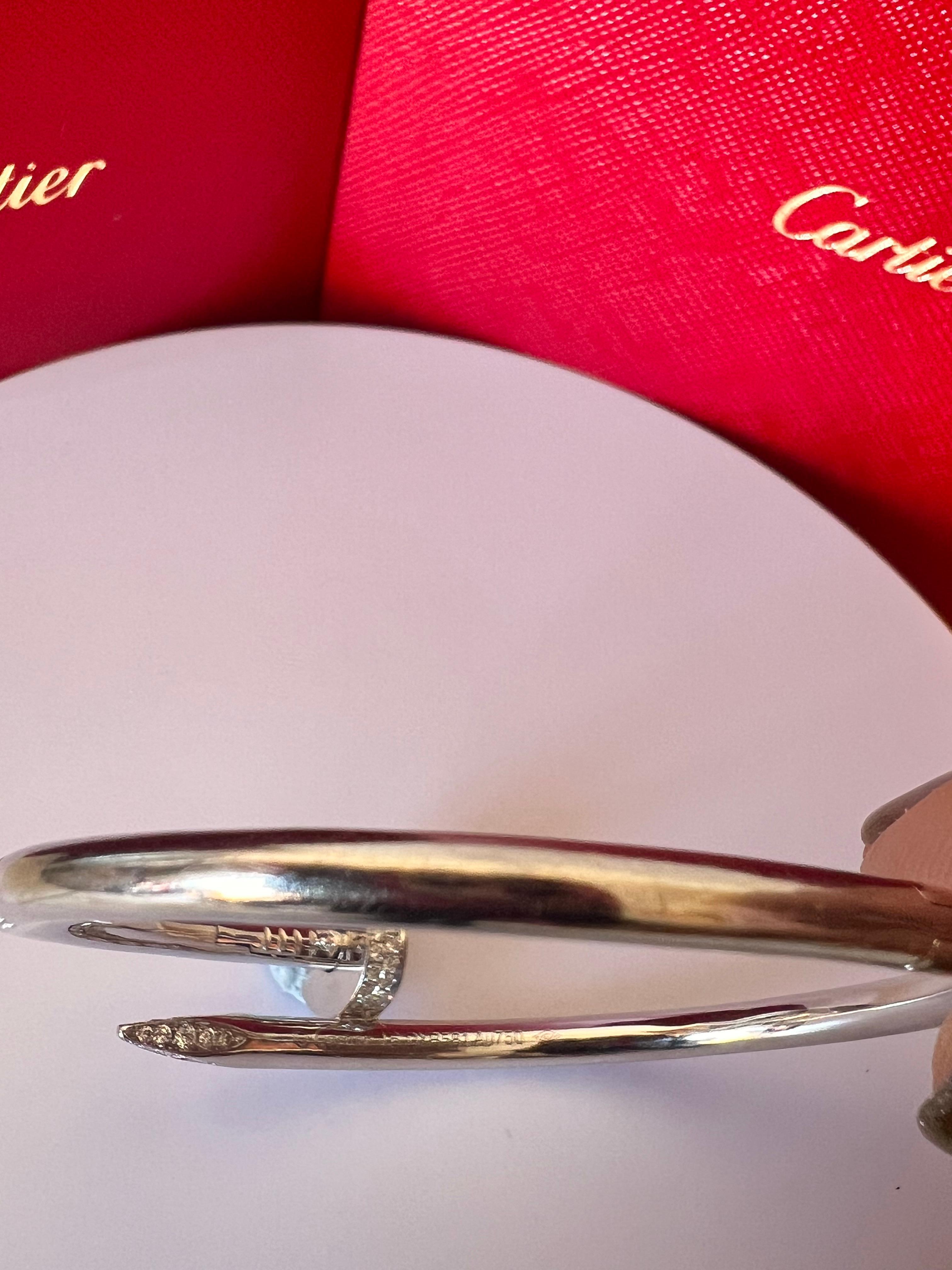 Cartier Just un Clou-Armband aus 18 Karat Weißgold  Diamanten mit Schachtel und Papieren (Zeitgenössisch) im Angebot
