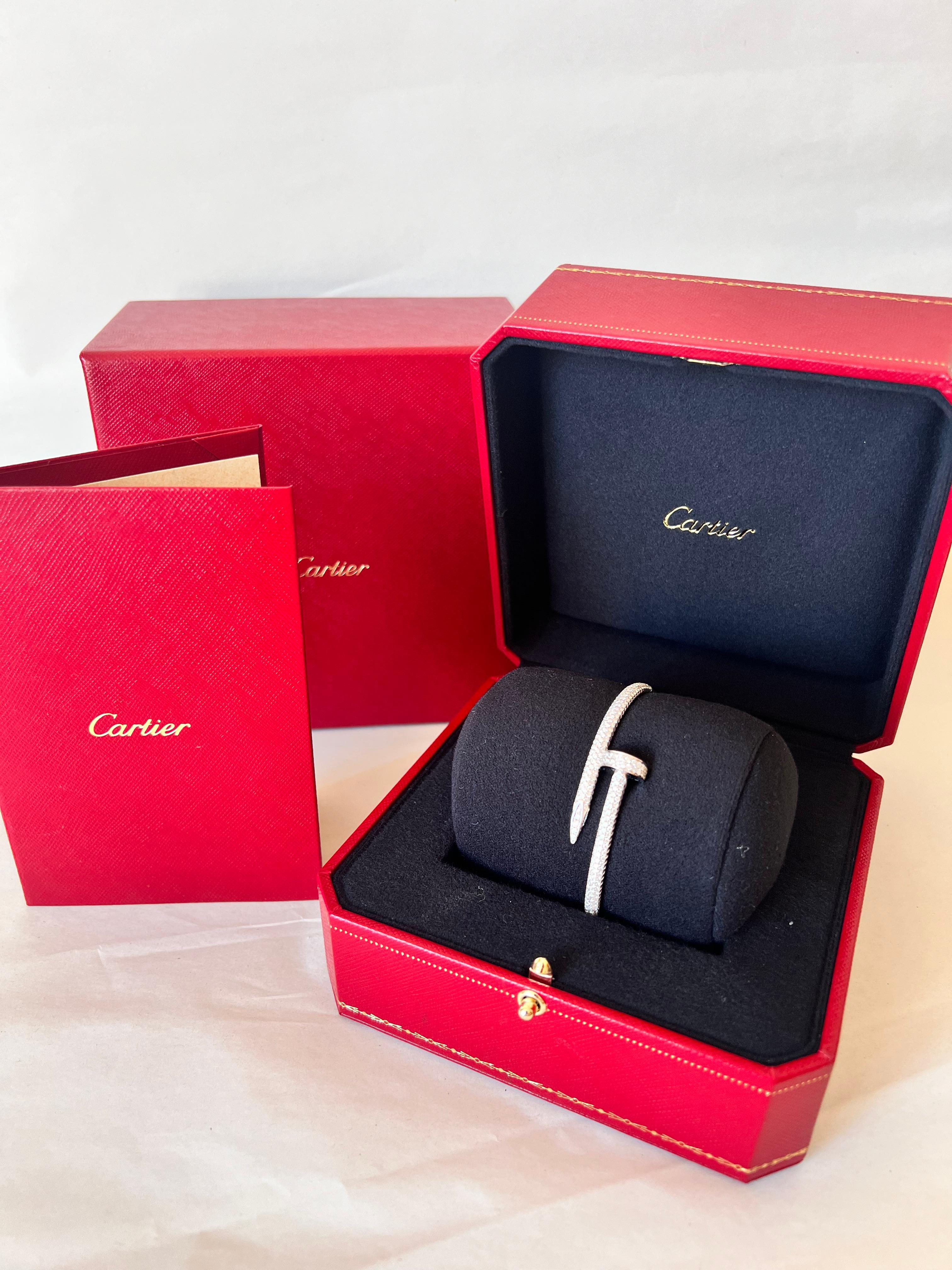 Cartier Just un Clou Bracelet en or blanc 18 carats  Diamants avec boîte et papiers Excellent état - En vente à Bilbao, ES