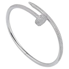 Cartier Just un Clou Bracelet in 18k white gold  diamonds with box & papers