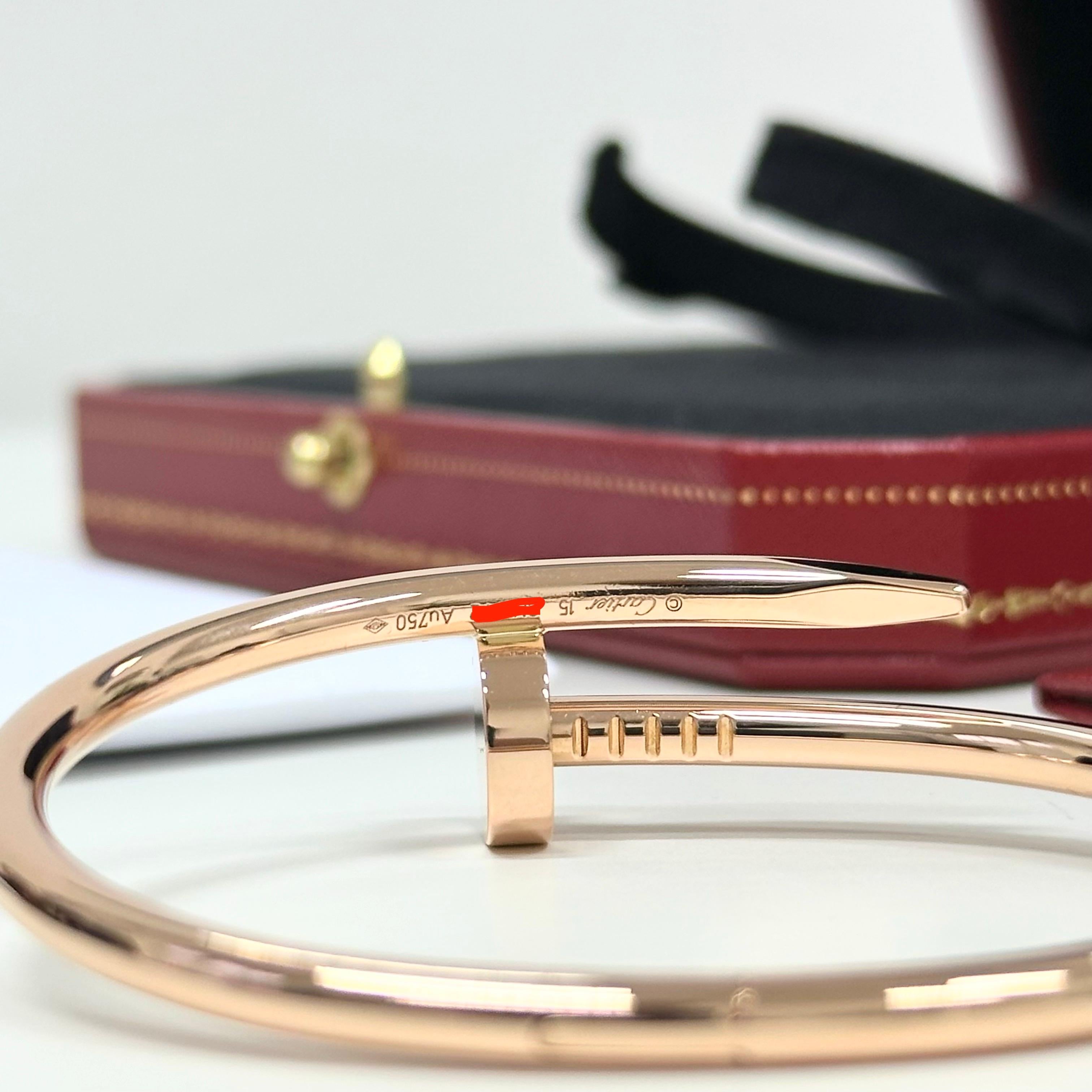 Cartier Just Un Clou Bracelet Taille 15 Or Rose en vente 6