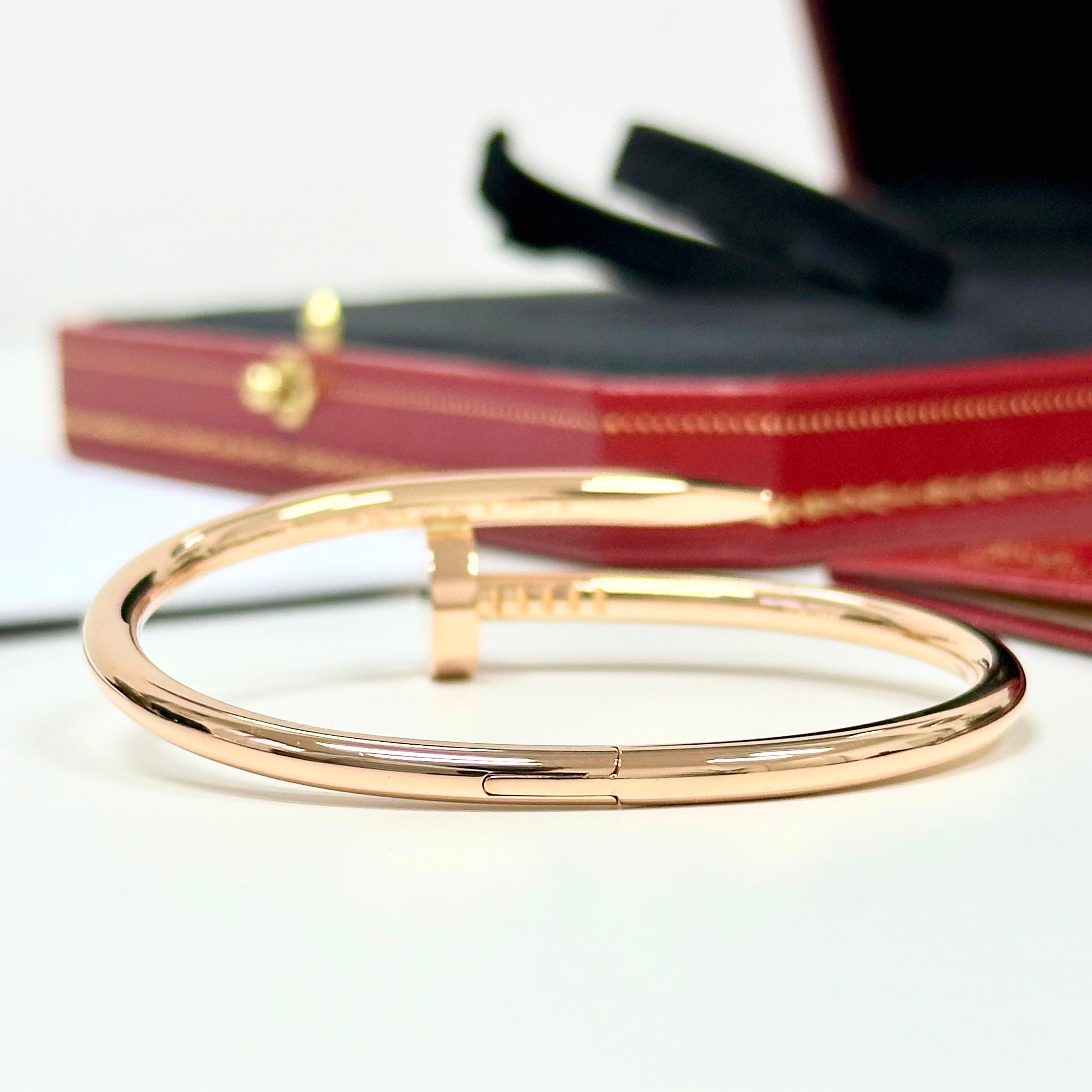 Cartier Just Un Clou Bracelet Taille 15 Or Rose en vente 7