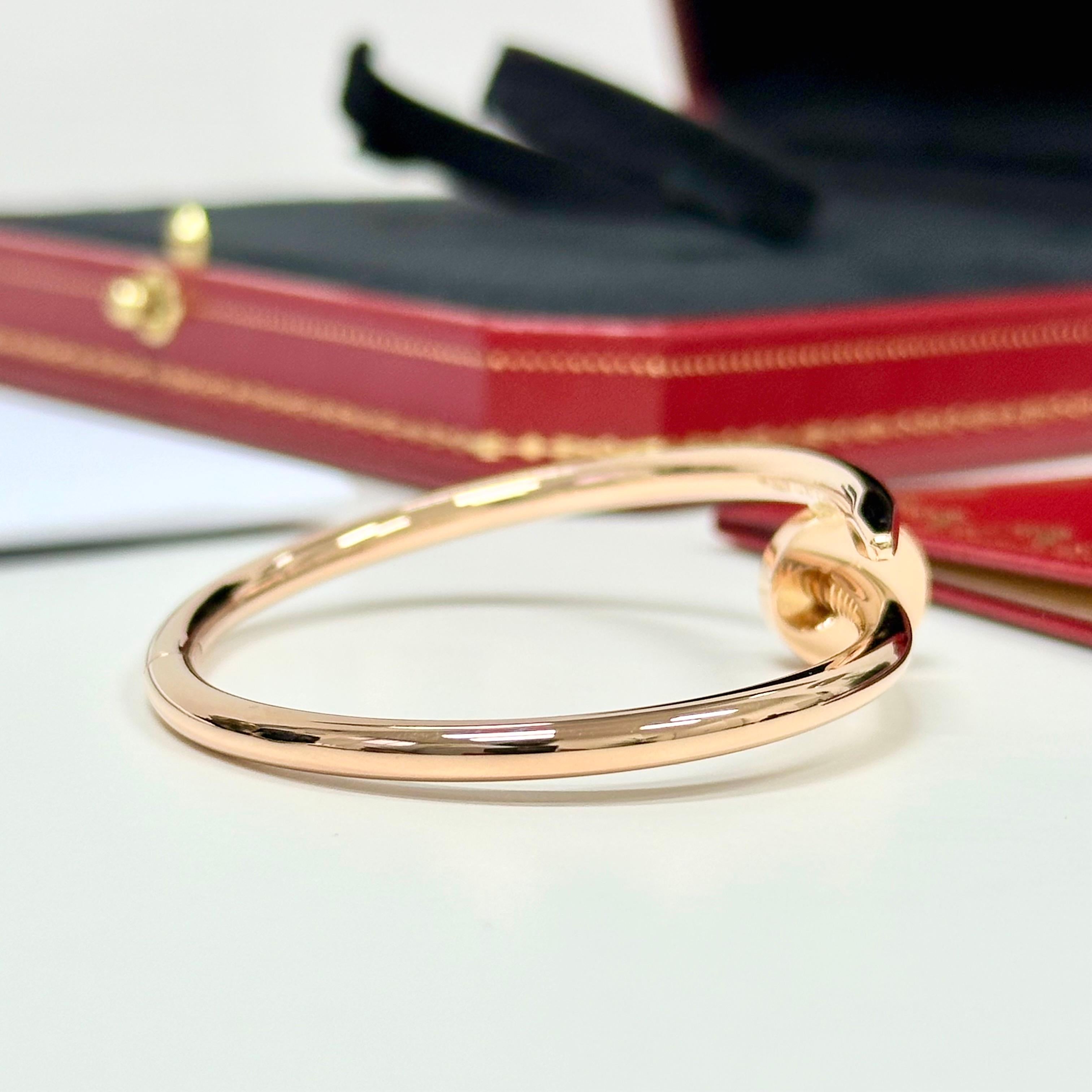 Cartier Just Un Clou Bracelet Taille 15 Or Rose en vente 8